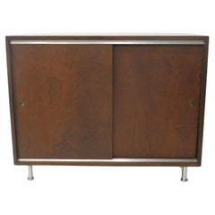 Mid Century Small Walnut Credenza in the style of Risom 