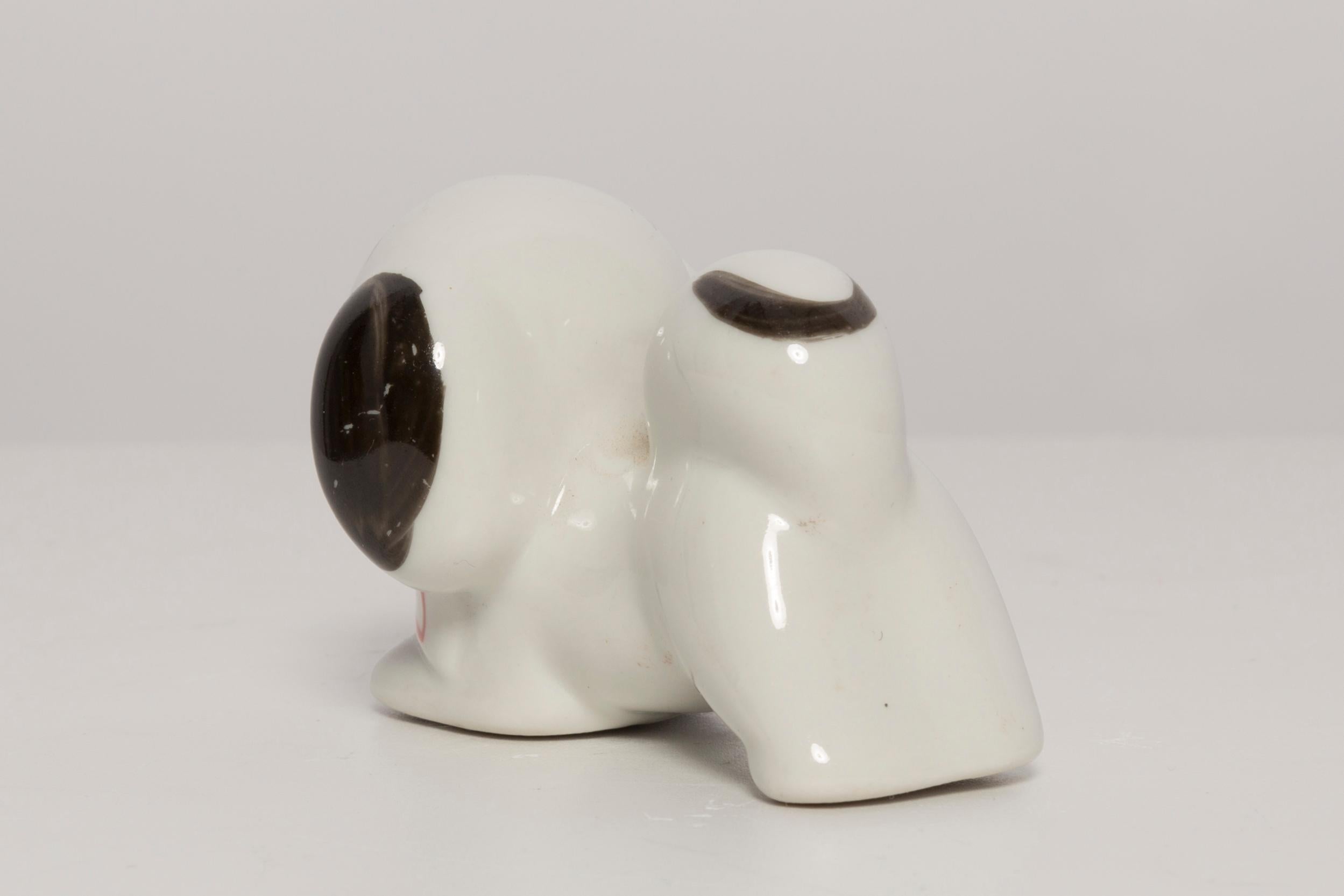 Hand-Painted Mid Century Small White Dog Sculpture, Italy, 1960s