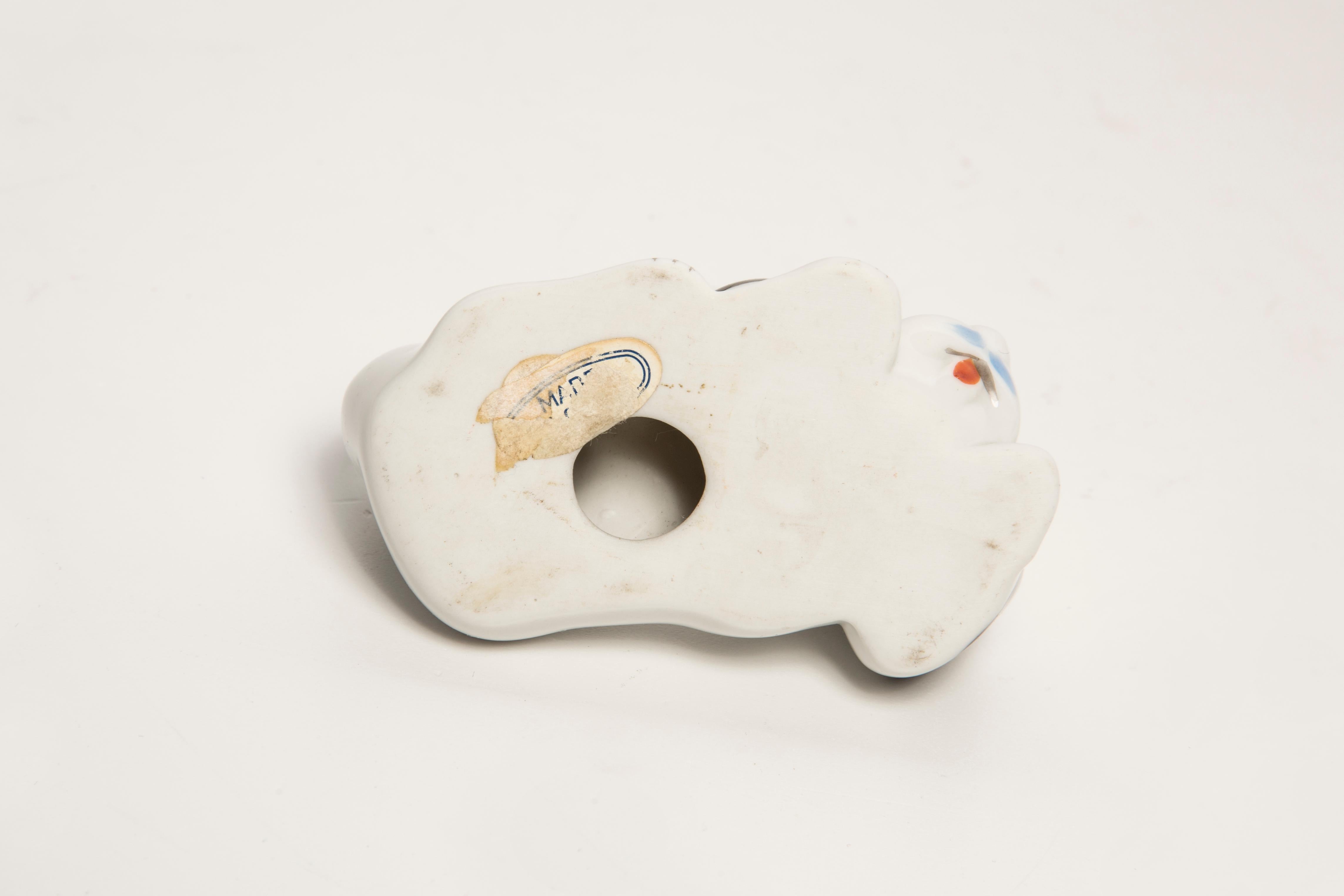 Ceramic Mid-Century Small White Dog Sculpture, Italy, 1960s For Sale