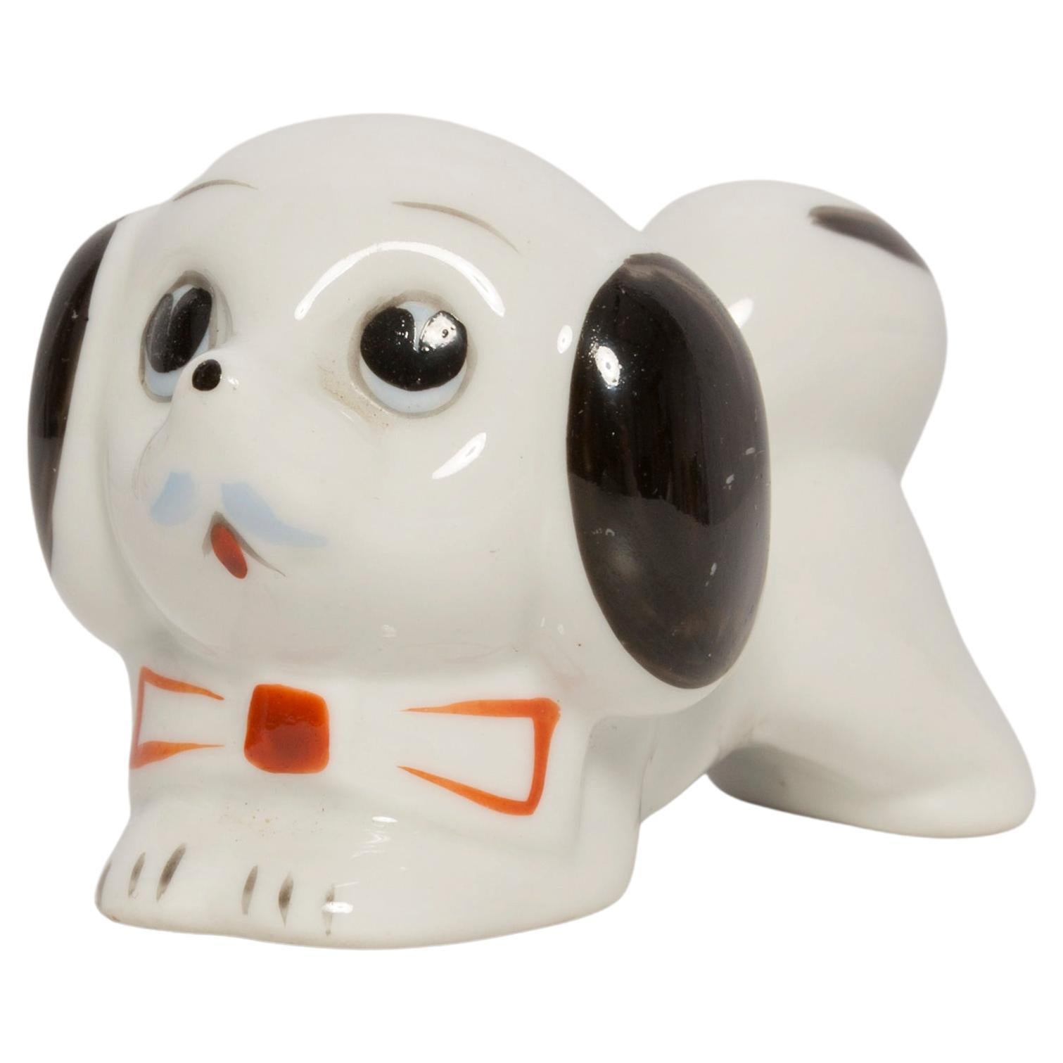 Mid Century Small White Dog Sculpture, Italy, 1960s