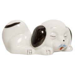 Vintage Mid-Century Small White Dog Sculpture, Italy, 1960s