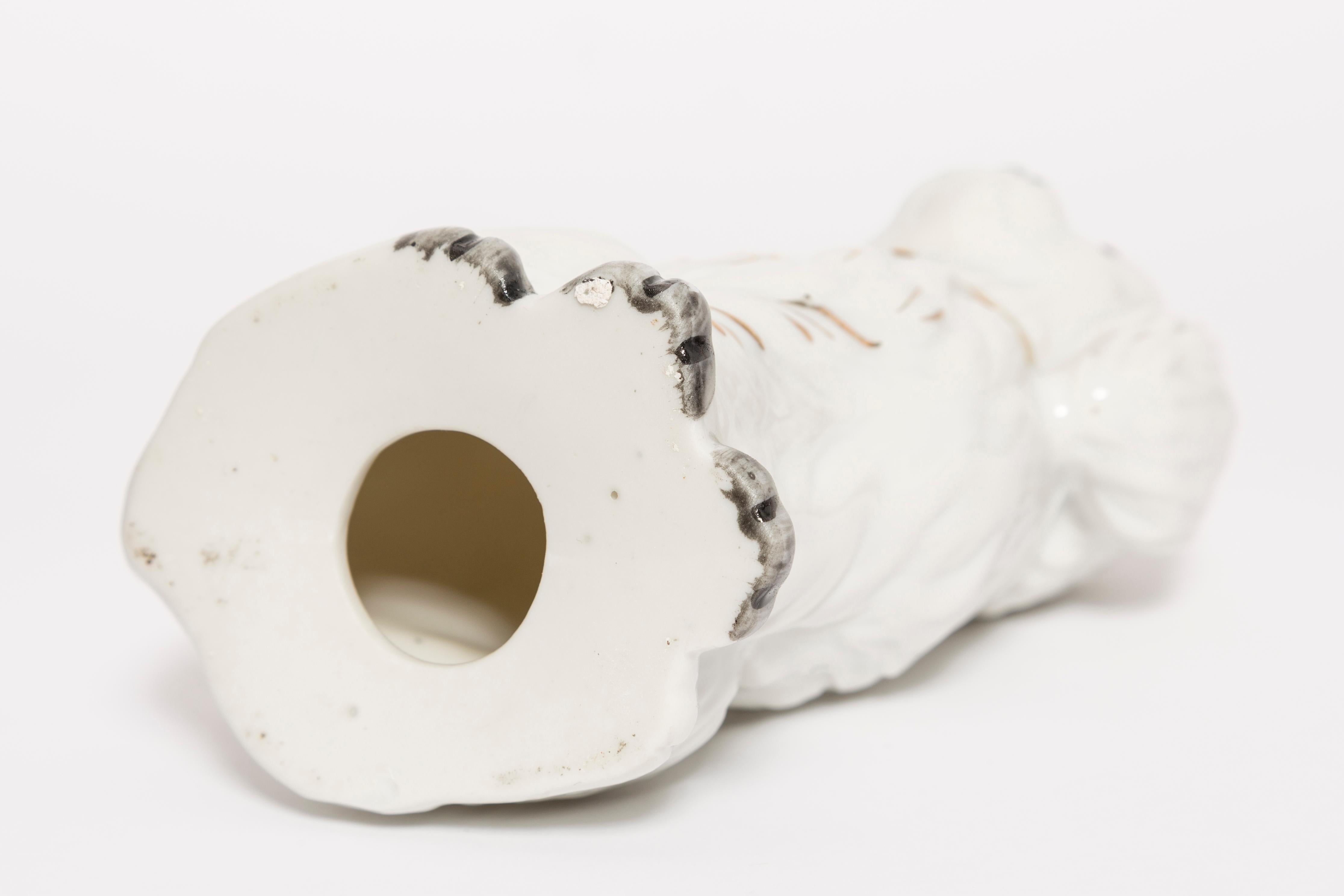 Mid Century Small White Spaniel Dog Sculpture, Italy, 1960s For Sale 2