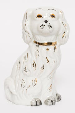 Mid Century Small White Spaniel Dog Sculpture, Italy, 1960s