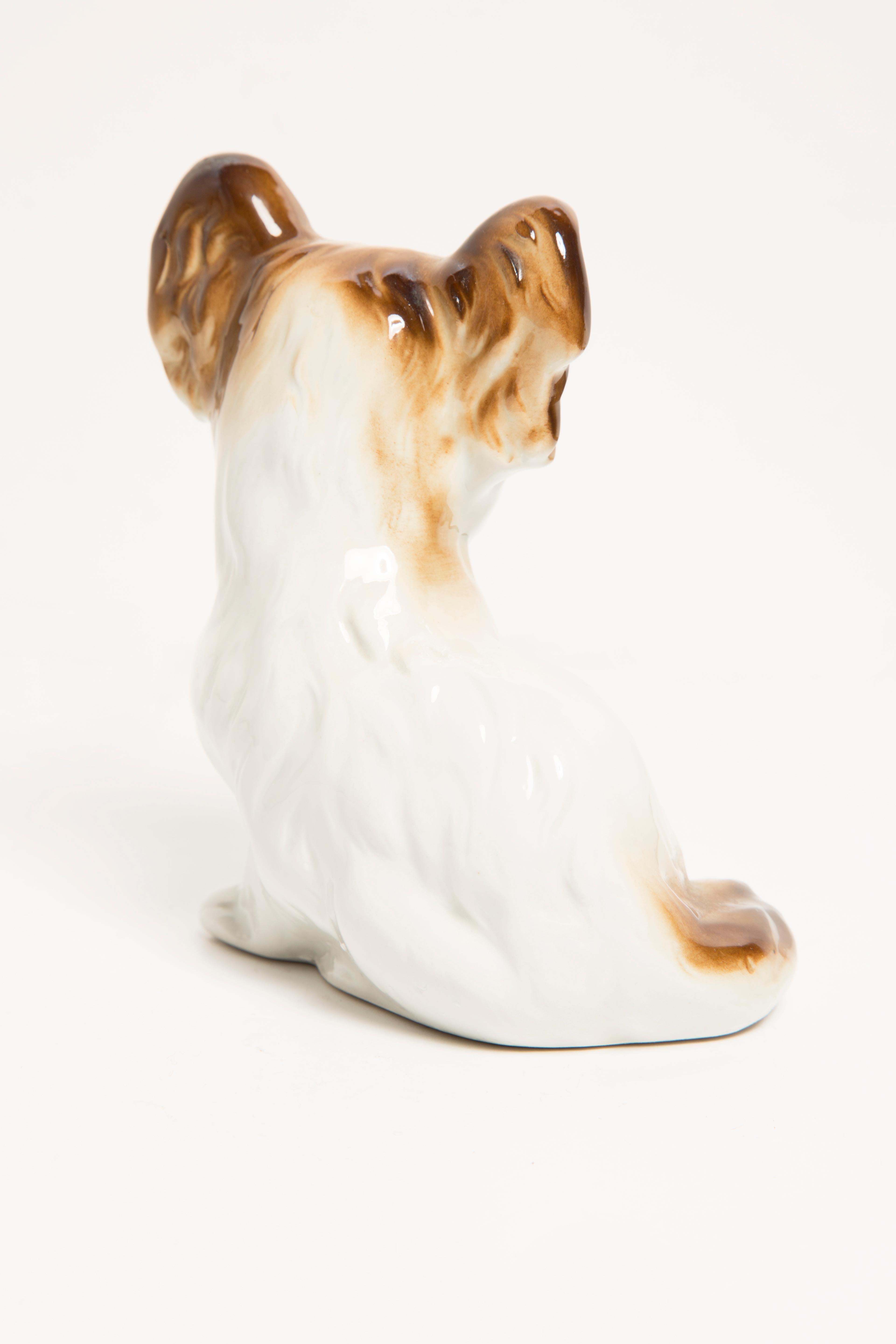 Ceramic Midcentury Small White Terrier Dog Sculpture, Italy, 1960s For Sale