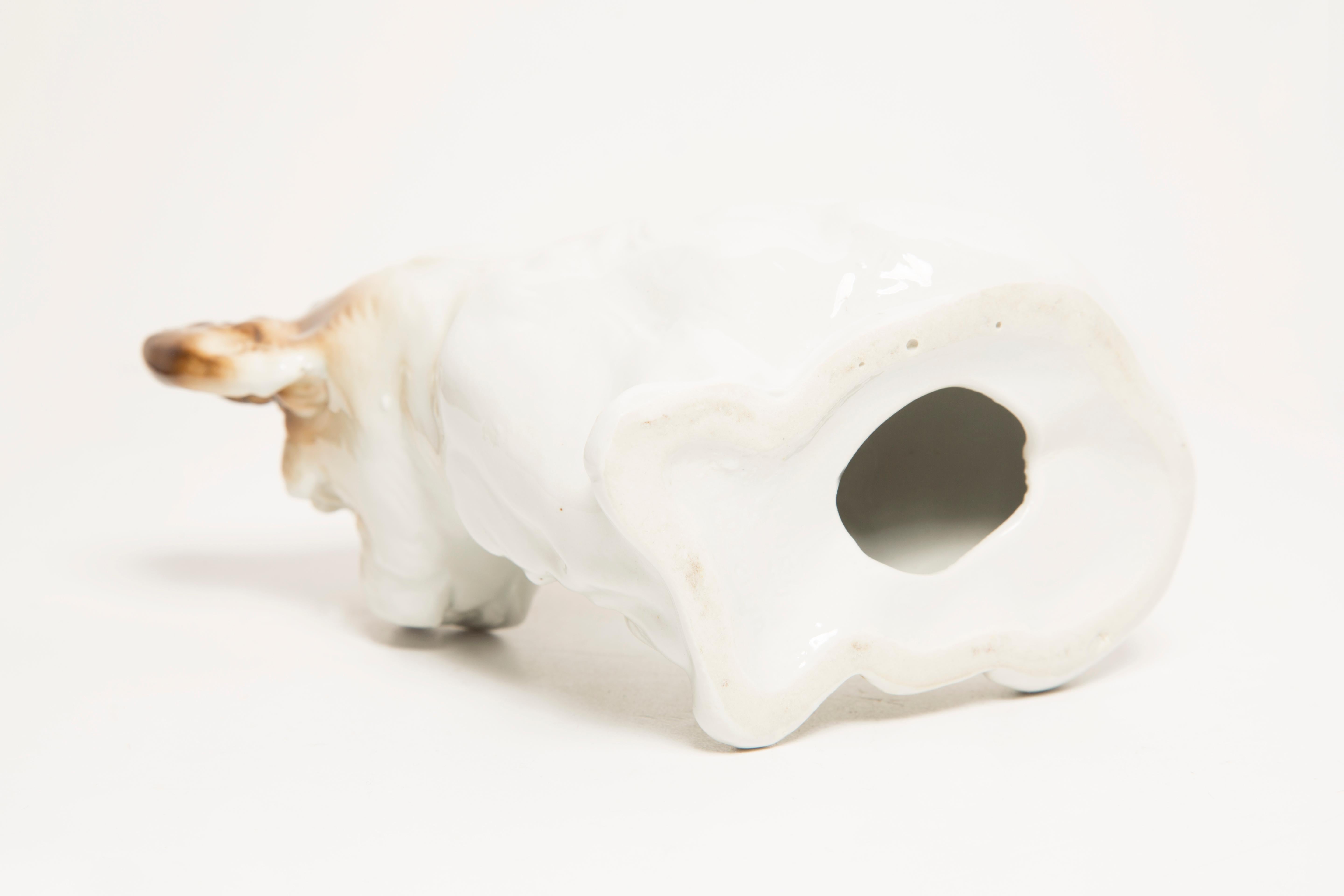 Midcentury Small White Terrier Dog Sculpture, Italy, 1960s For Sale 1