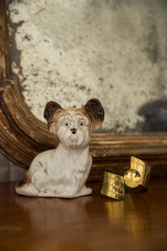 Midcentury Small White Terrier Dog Sculpture, Italy, 1960s