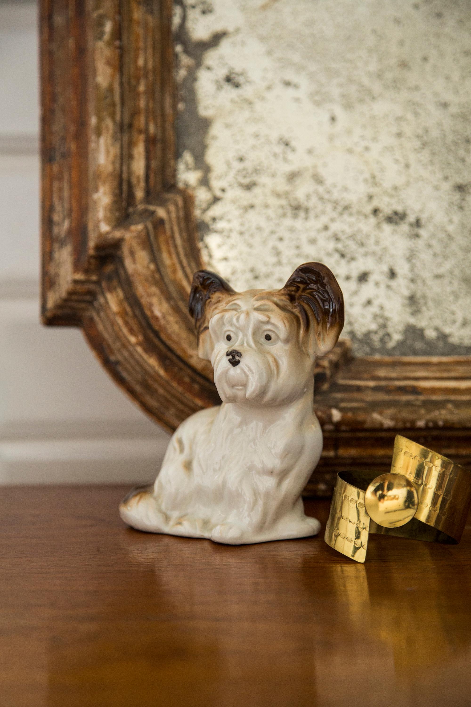 Mid-Century Modern Midcentury Small White Terrier Dog Sculpture, Italy, 1960s For Sale