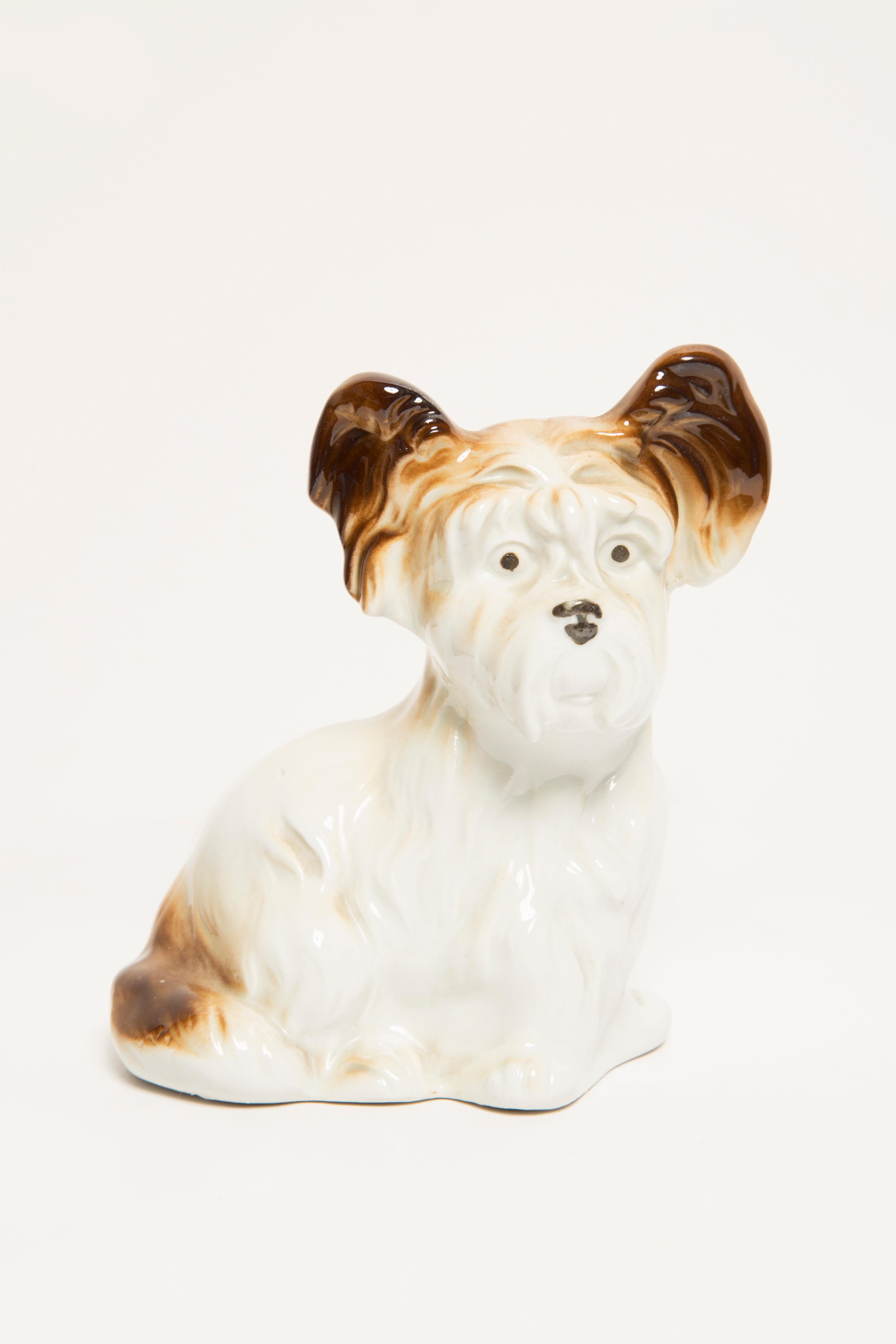 Kleine weiße Terrier-Hundeskulptur aus der Mitte des Jahrhunderts, Italien, 1960er Jahre (Keramik) im Angebot