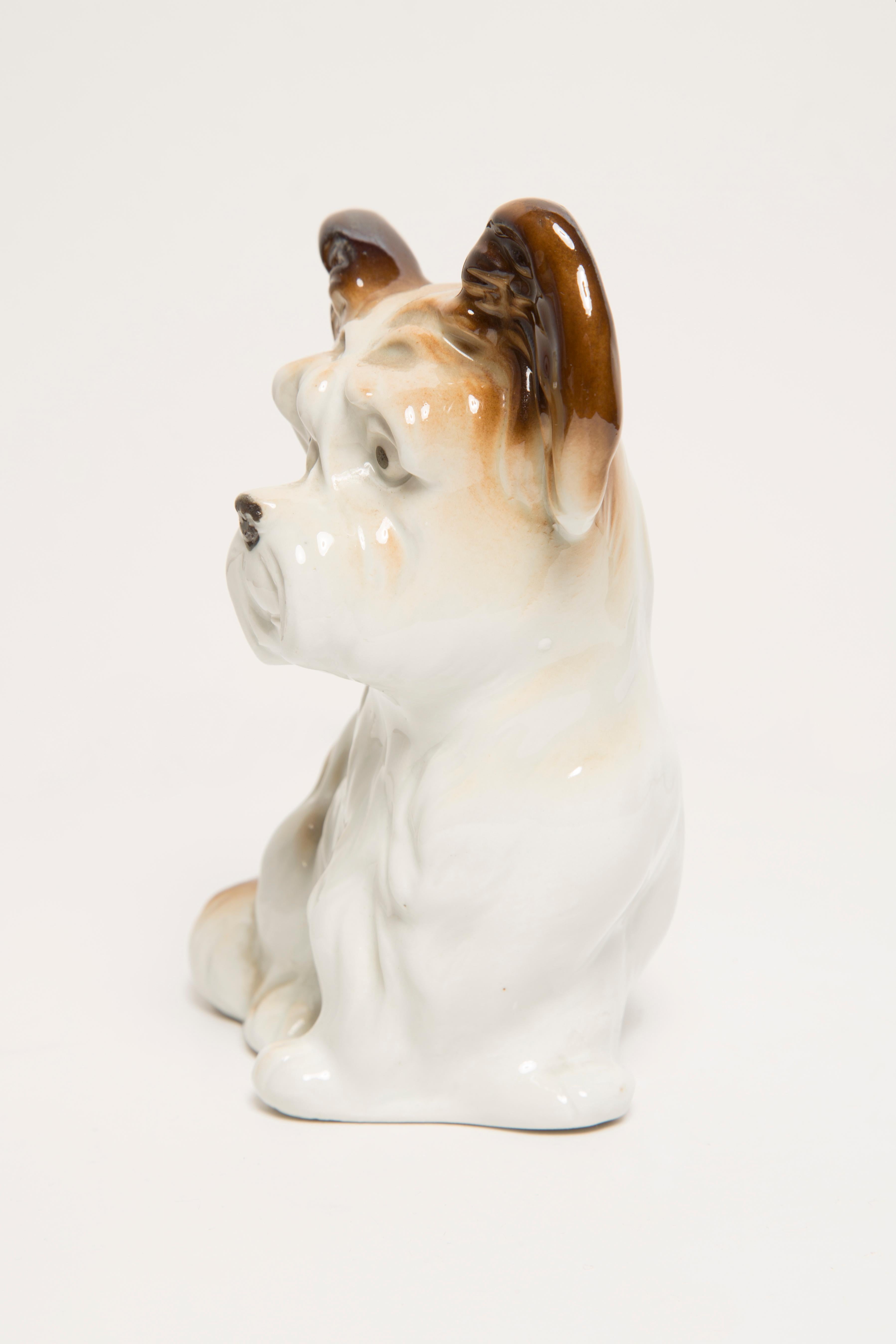 Kleine weiße Terrier-Hundeskulptur aus der Mitte des Jahrhunderts, Italien, 1960er Jahre im Angebot 1