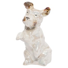 Mid Century Small White Terrier Dog Sculpture, Italy, 1960s