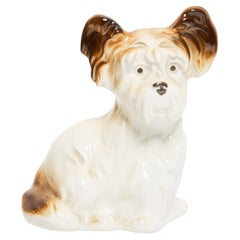 Midcentury Small White Terrier Dog Sculpture, Italy, 1960s