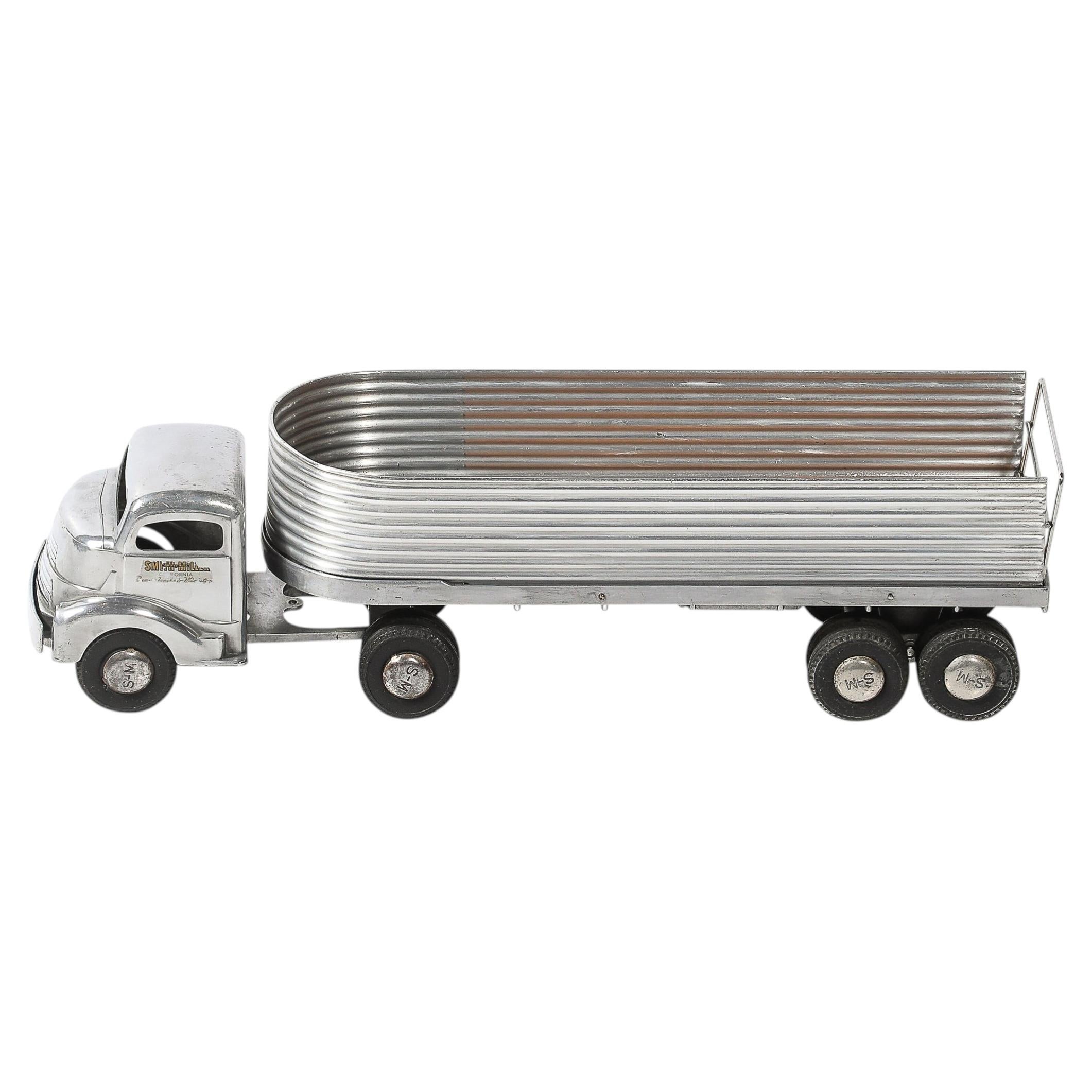 Mid-Century Smith Miller Silver Streak Truck & Trailer in Aluminum For Sale