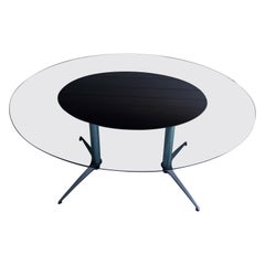Mid Century Smoked Glass Chromecraft USA Grafton W1s Space Age Dining Table