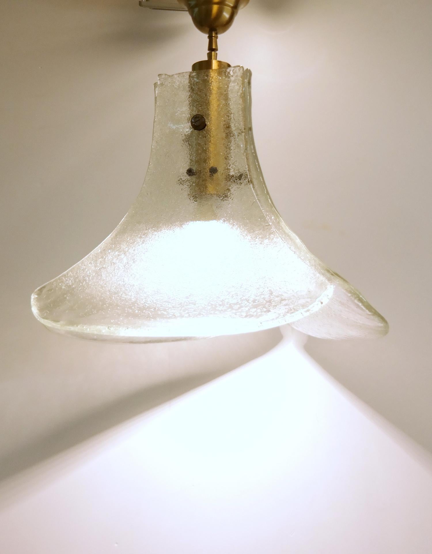 Mid-Century Modern Midcentury Smoked Glass Gingko Leaf Lamp by Kalmar for Franken KG For Sale