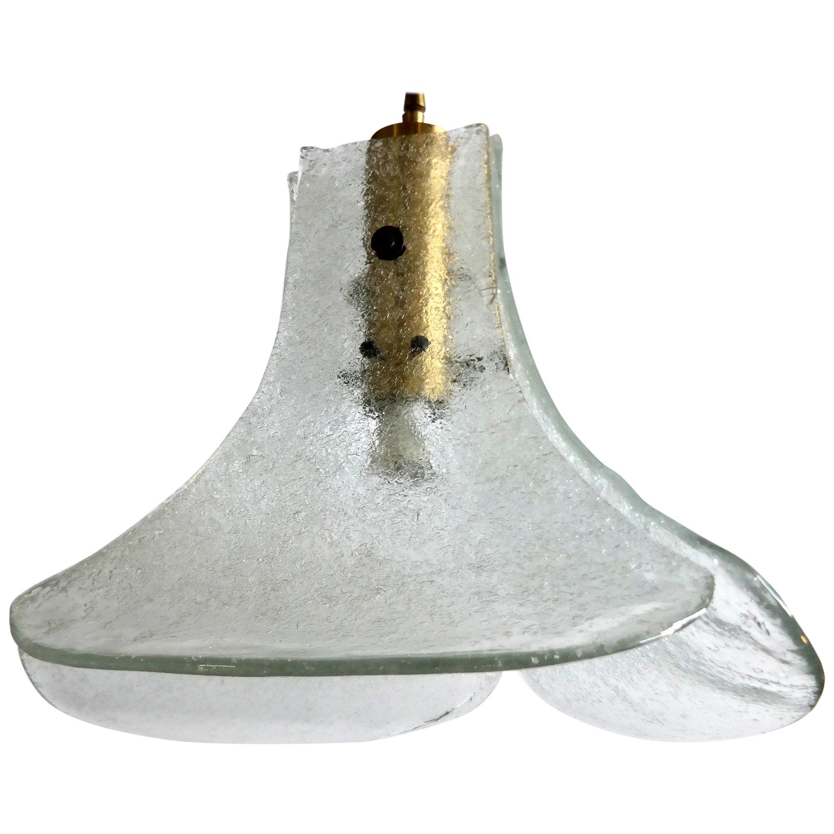 Midcentury Smoked Glass Gingko Leaf Lamp by Kalmar for Franken KG For Sale