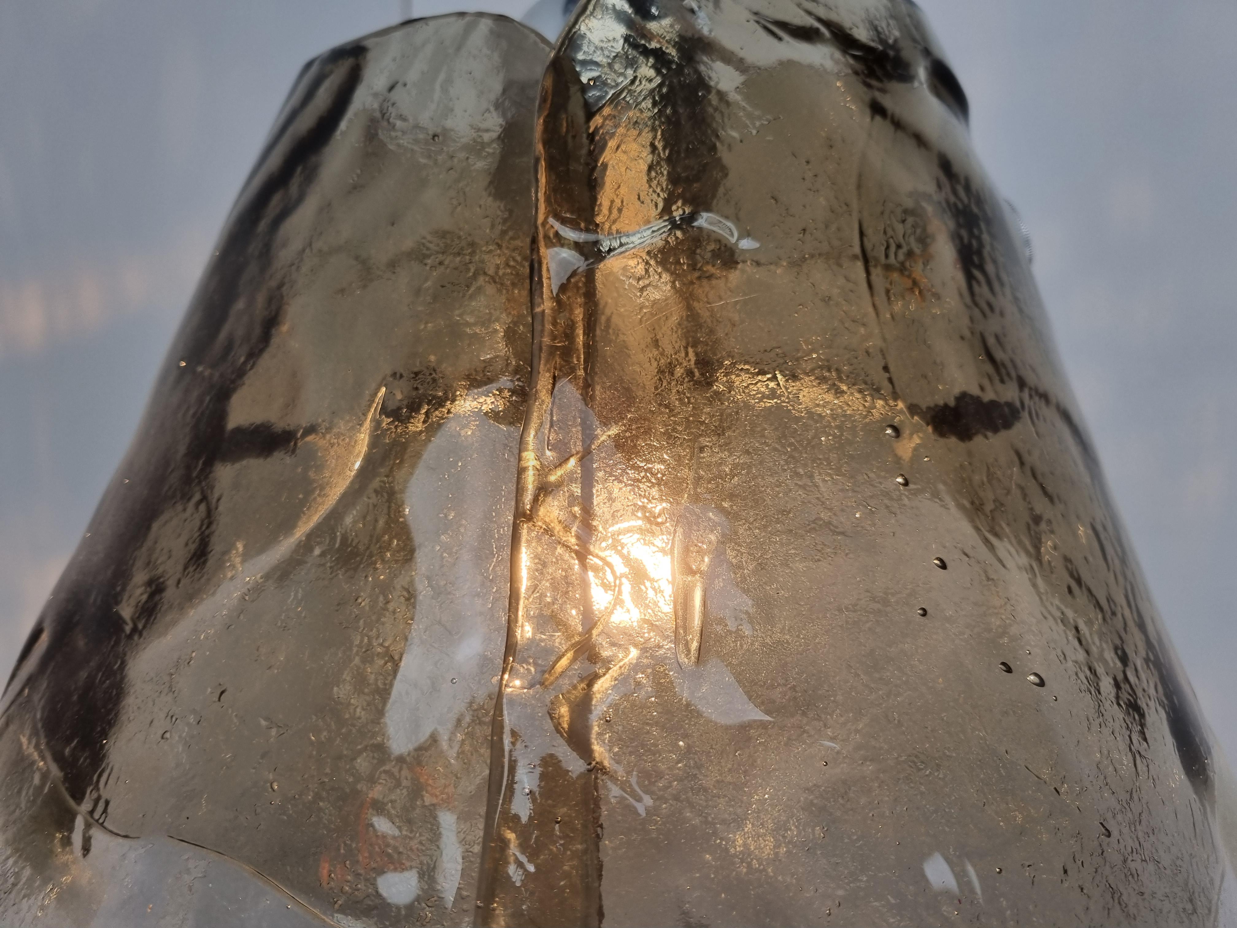 Mid-Century Smoked Glass Lamp by J.T. Kalmar for Franken KG 3