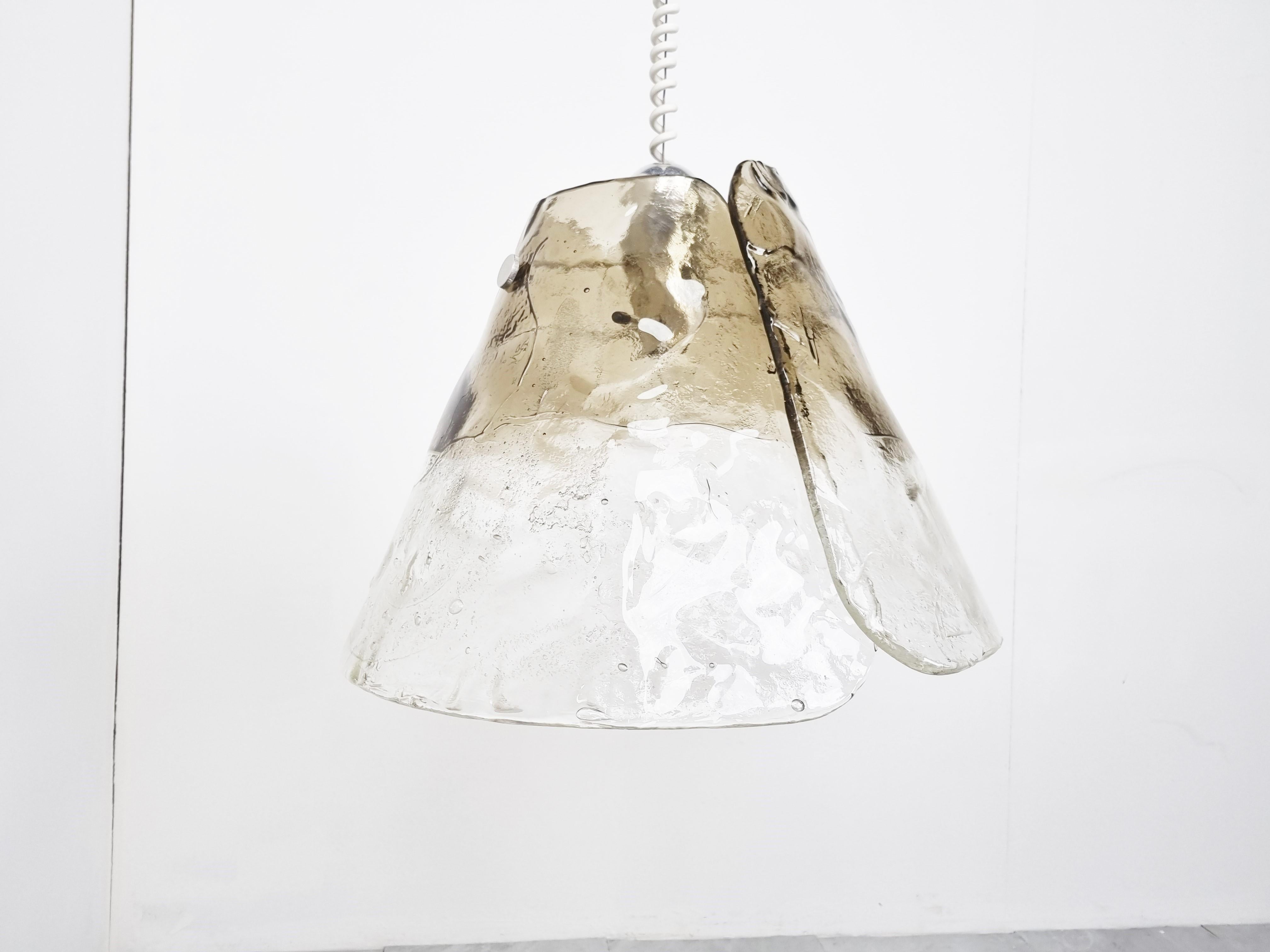 Mid-Century Smoked Glass Lamp by J.T. Kalmar for Franken KG 5