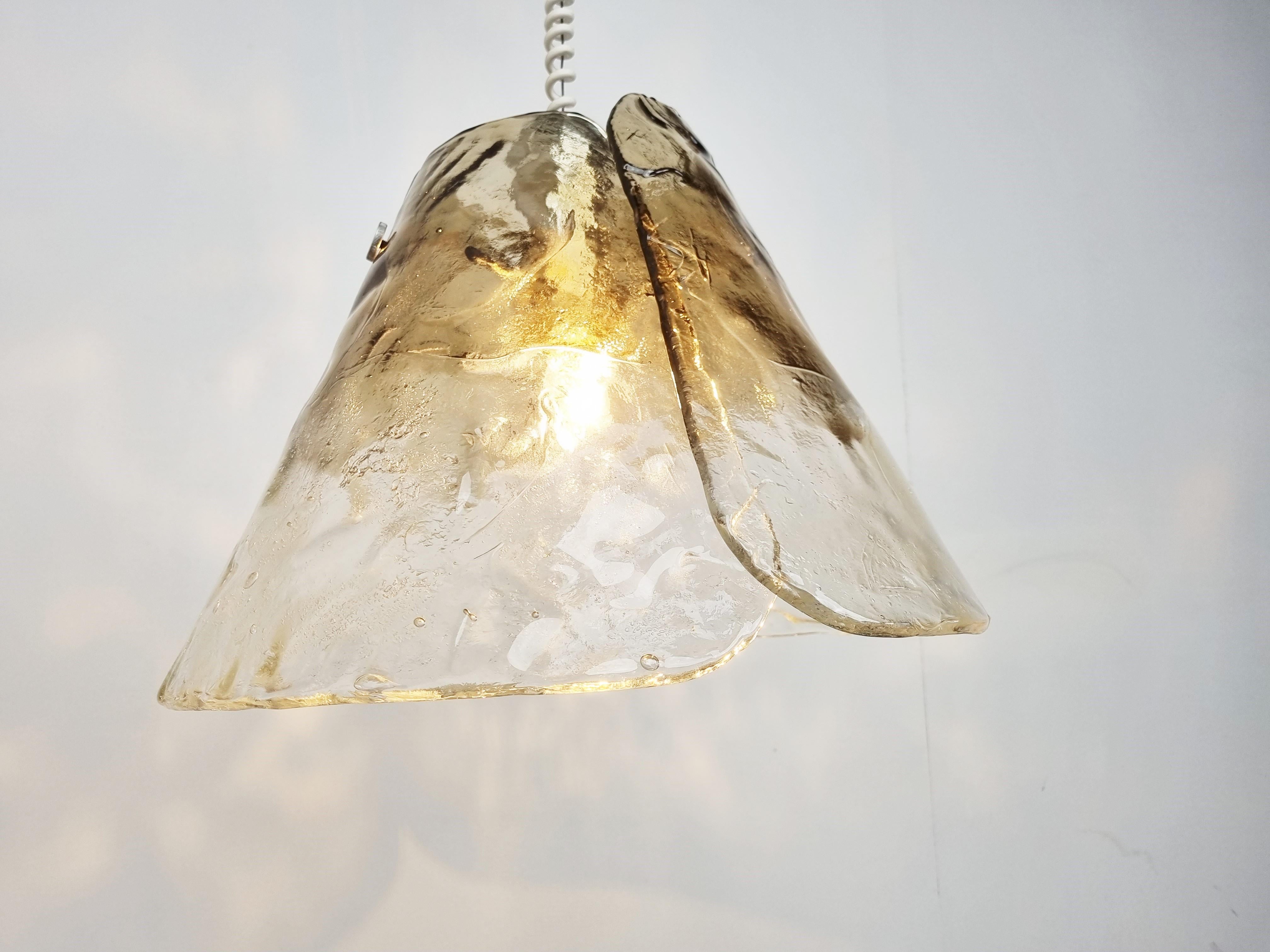 Mid-Century Smoked Glass Lamp by J.T. Kalmar for Franken KG In Good Condition In HEVERLEE, BE