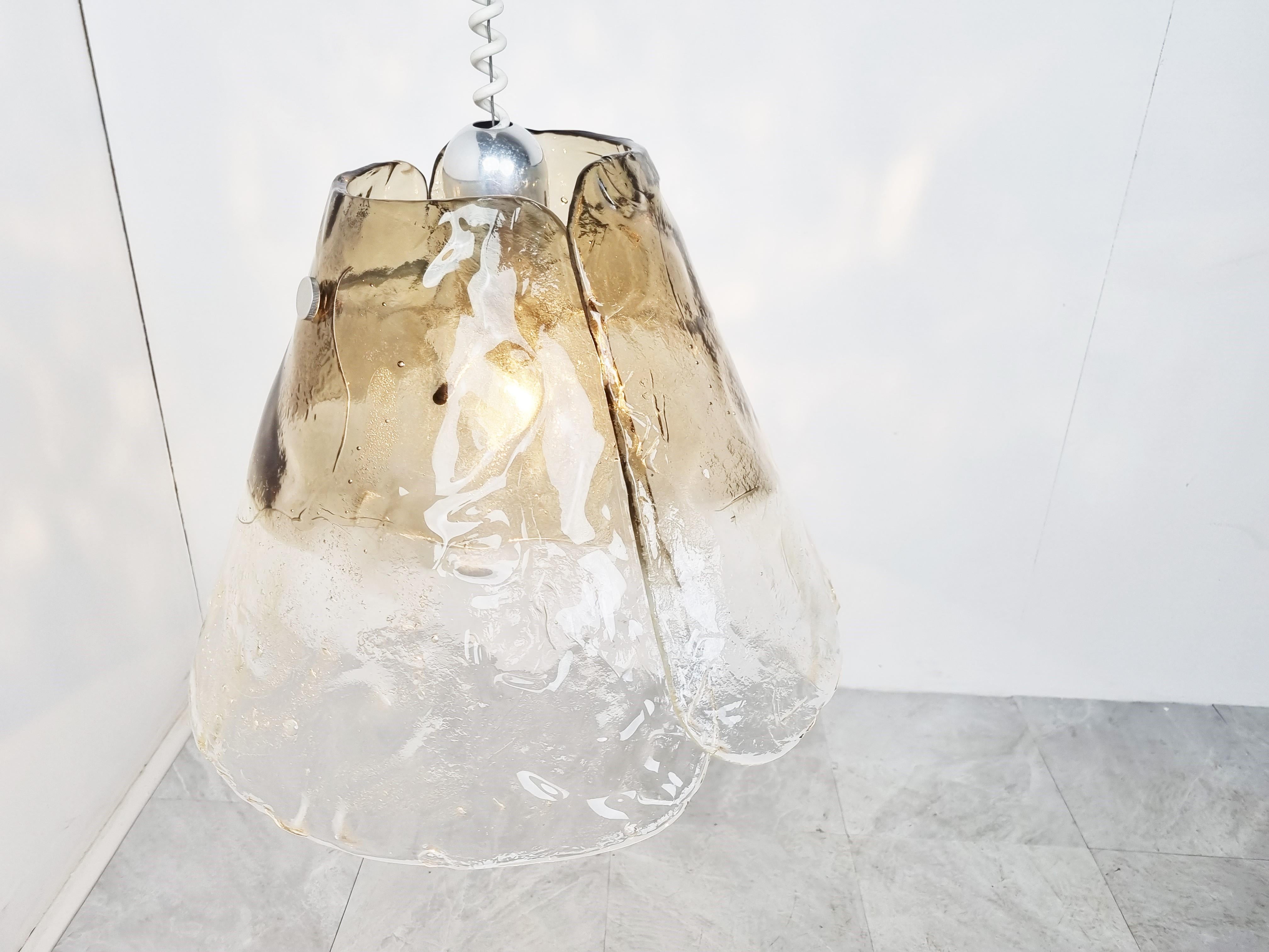 Mid-20th Century Mid-Century Smoked Glass Lamp by J.T. Kalmar for Franken KG