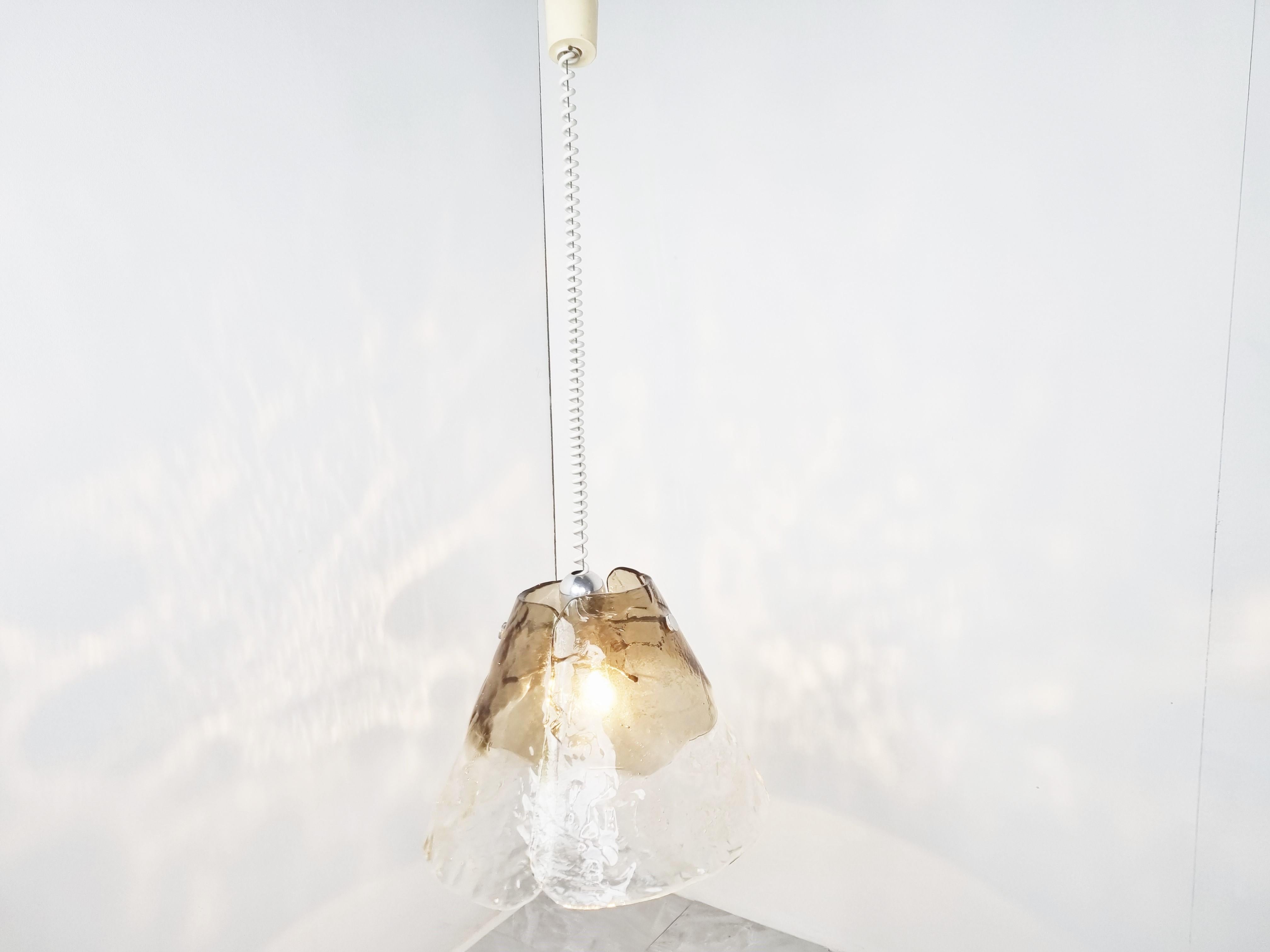 Murano Glass Mid-Century Smoked Glass Lamp by J.T. Kalmar for Franken KG