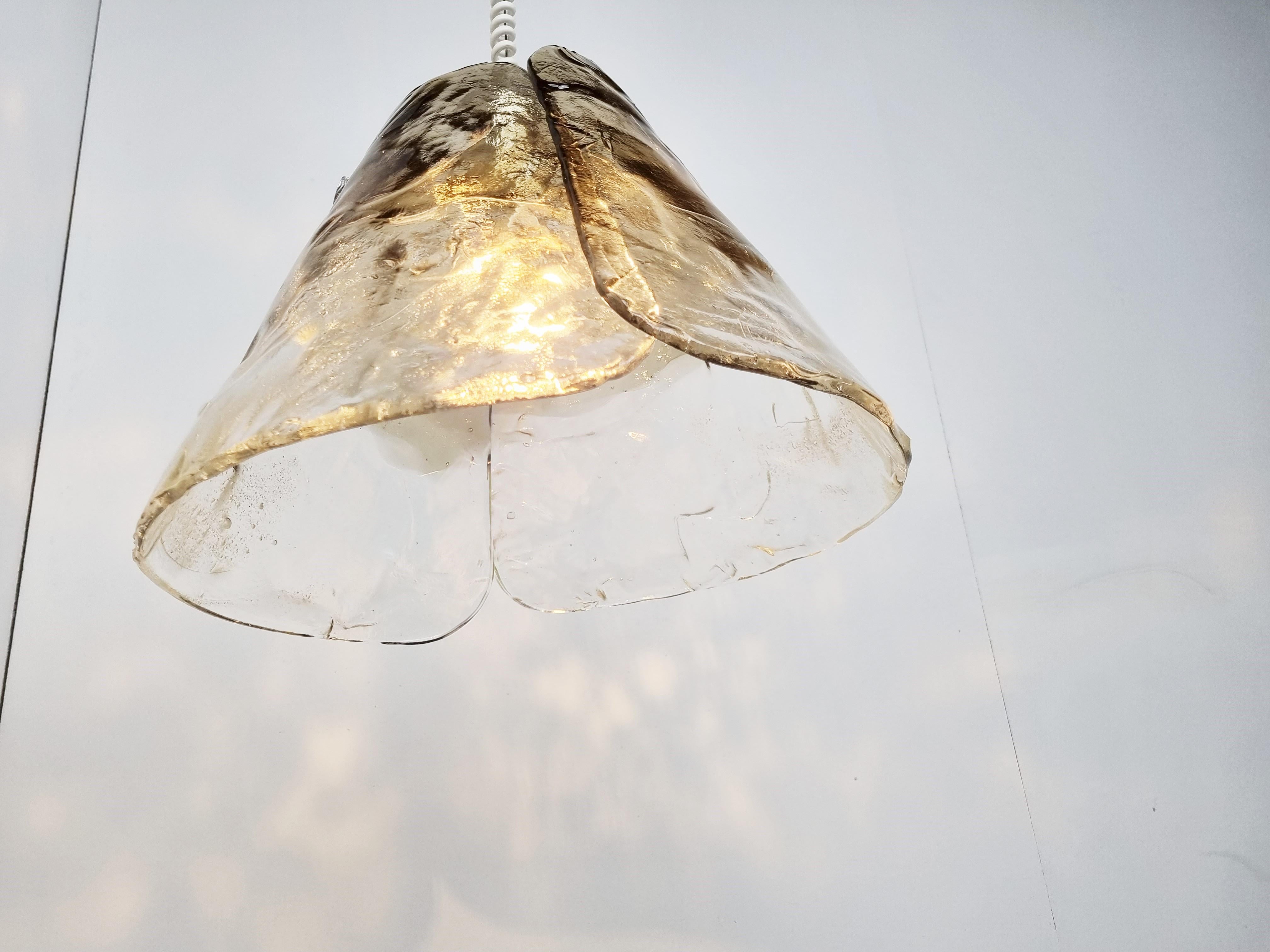 Mid-Century Smoked Glass Lamp by J.T. Kalmar for Franken KG 1