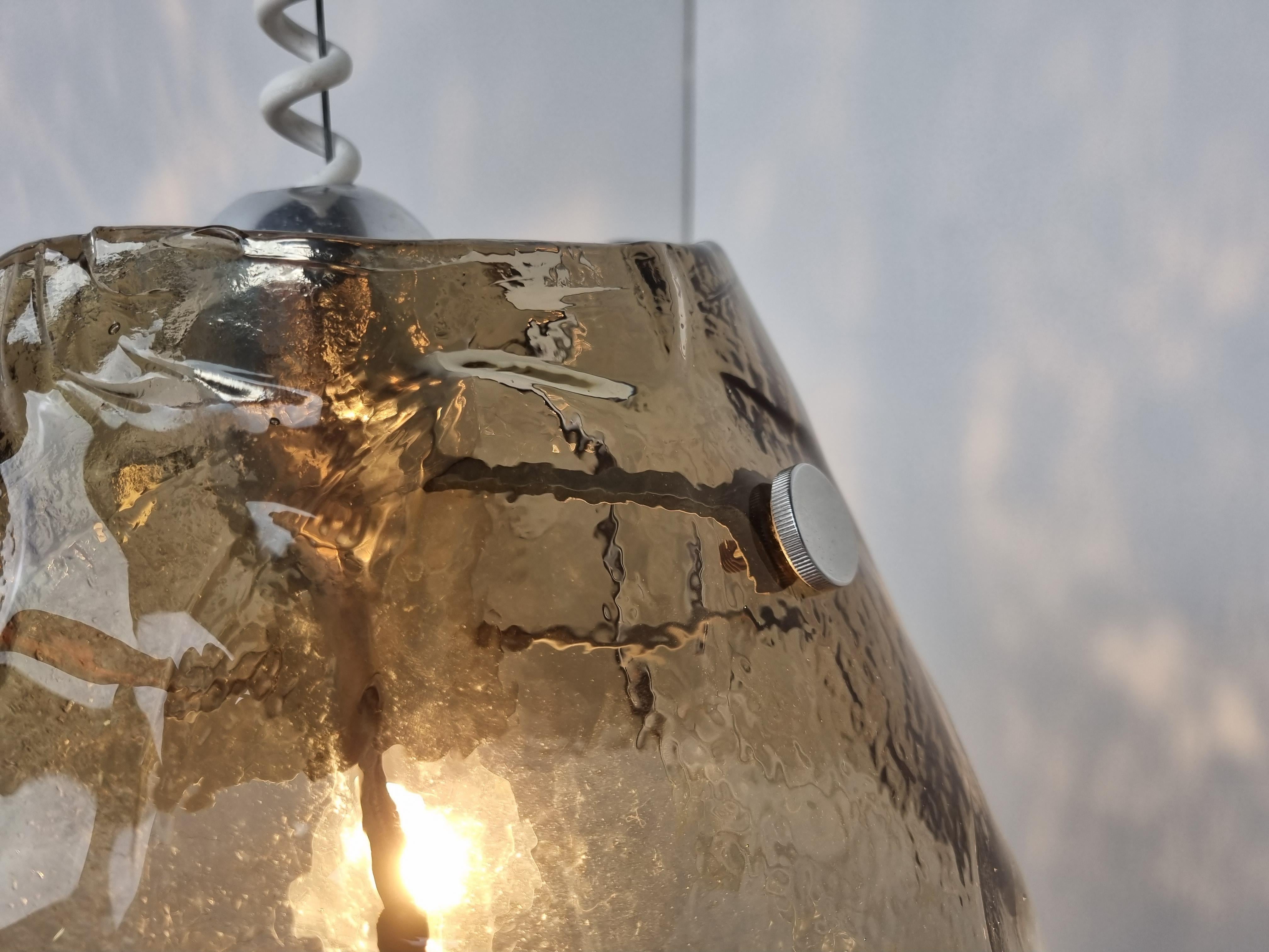 Mid-Century Smoked Glass Lamp by J.T. Kalmar for Franken KG 2