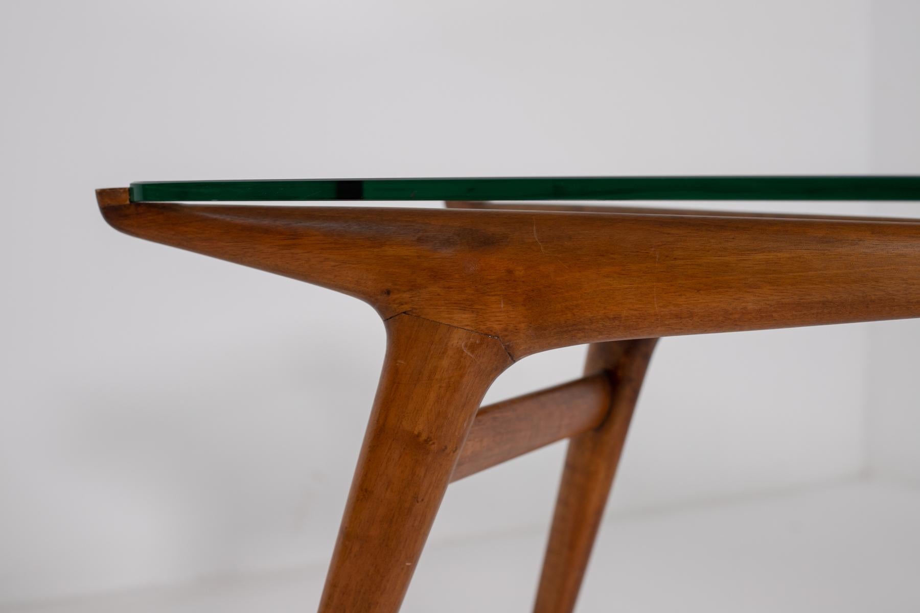 Mid-Century Smoking Table in Glass and Wood by Carlo de Carli 4