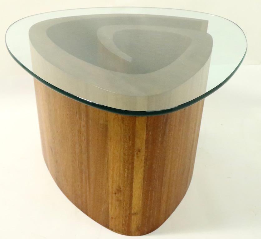 Wood Mid Century Snail Table 