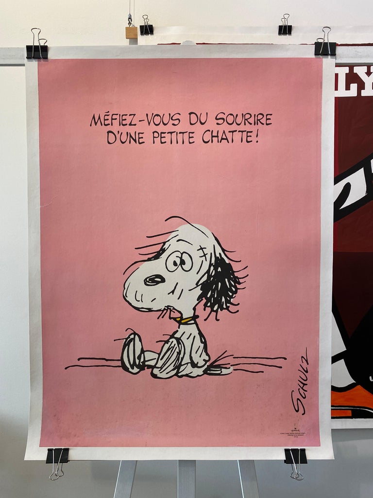 Mid-Century SNOOPY Original Vintage French Poster, 1958 by Schulz
