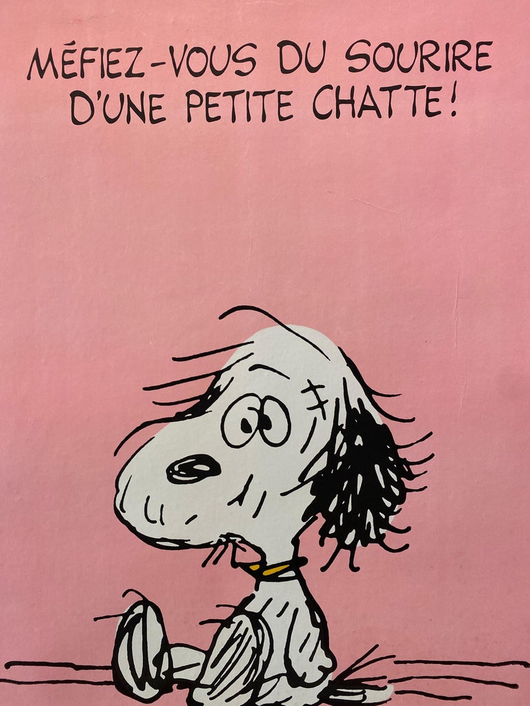 Mid-Century SNOOPY Original Vintage French Poster, 1958 by Schulz