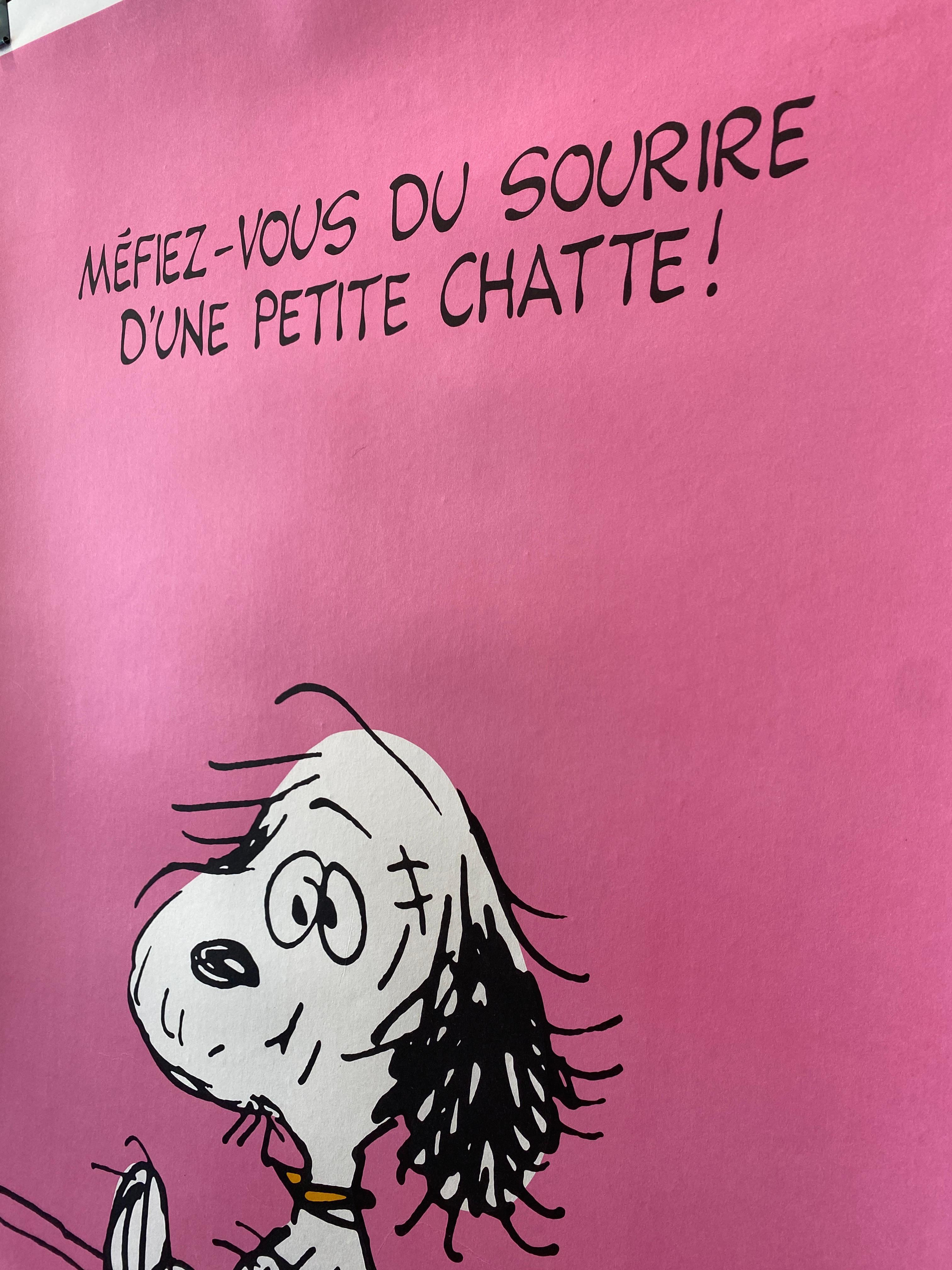 Póster francés vintage original de mediados de siglo SNOOPY, 1958 por Schulz Francés