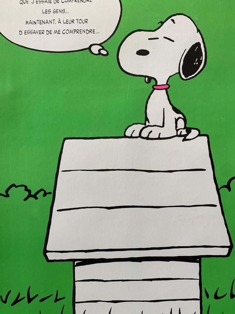 Mid-Century SNOOPY Original Vintage French Poster, 1958 by Schulz