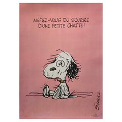 Mid-Century SNOOPY Original Vintage French Poster, 1958 by Schulz