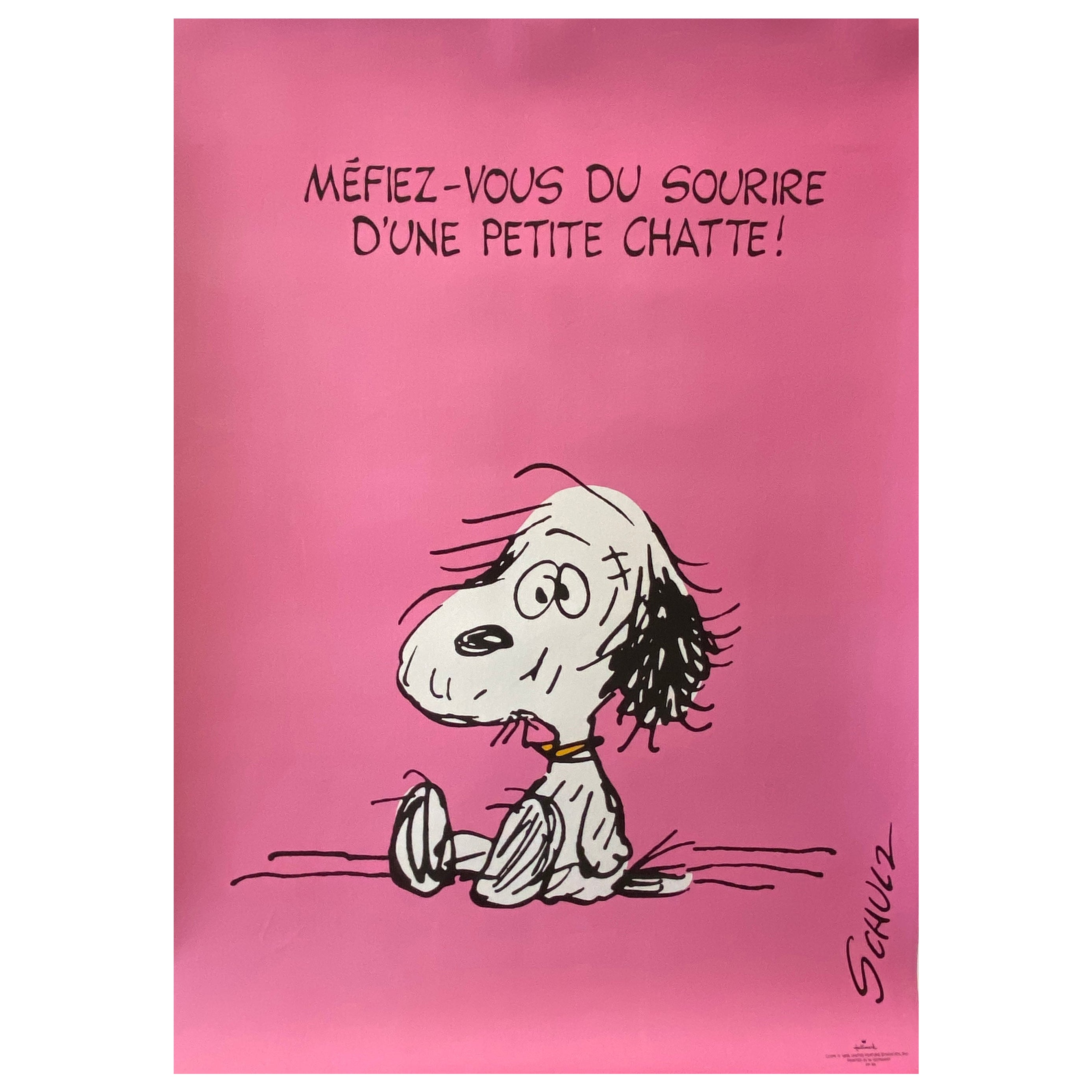 Mid-Century SNOOPY Original Vintage French Poster, 1958 by Schulz