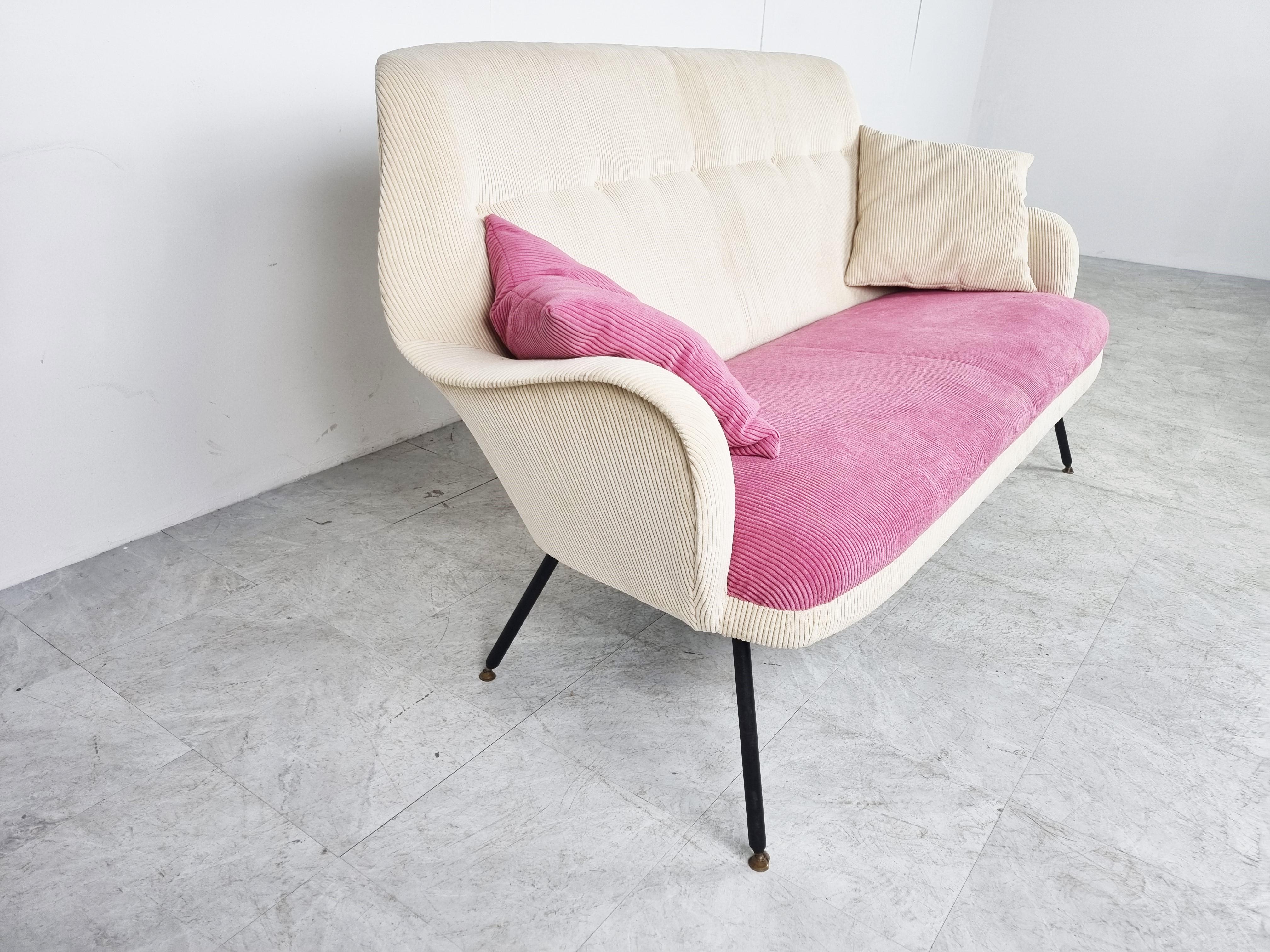 Fabric Mid Century Sofa, 1950s For Sale