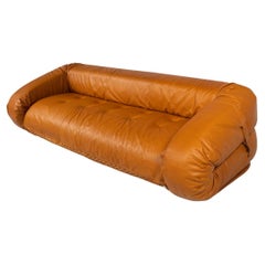 Used Mid-Century Sofa / Bed model ''Anfibio" by Alessandro Becchi - New Leather