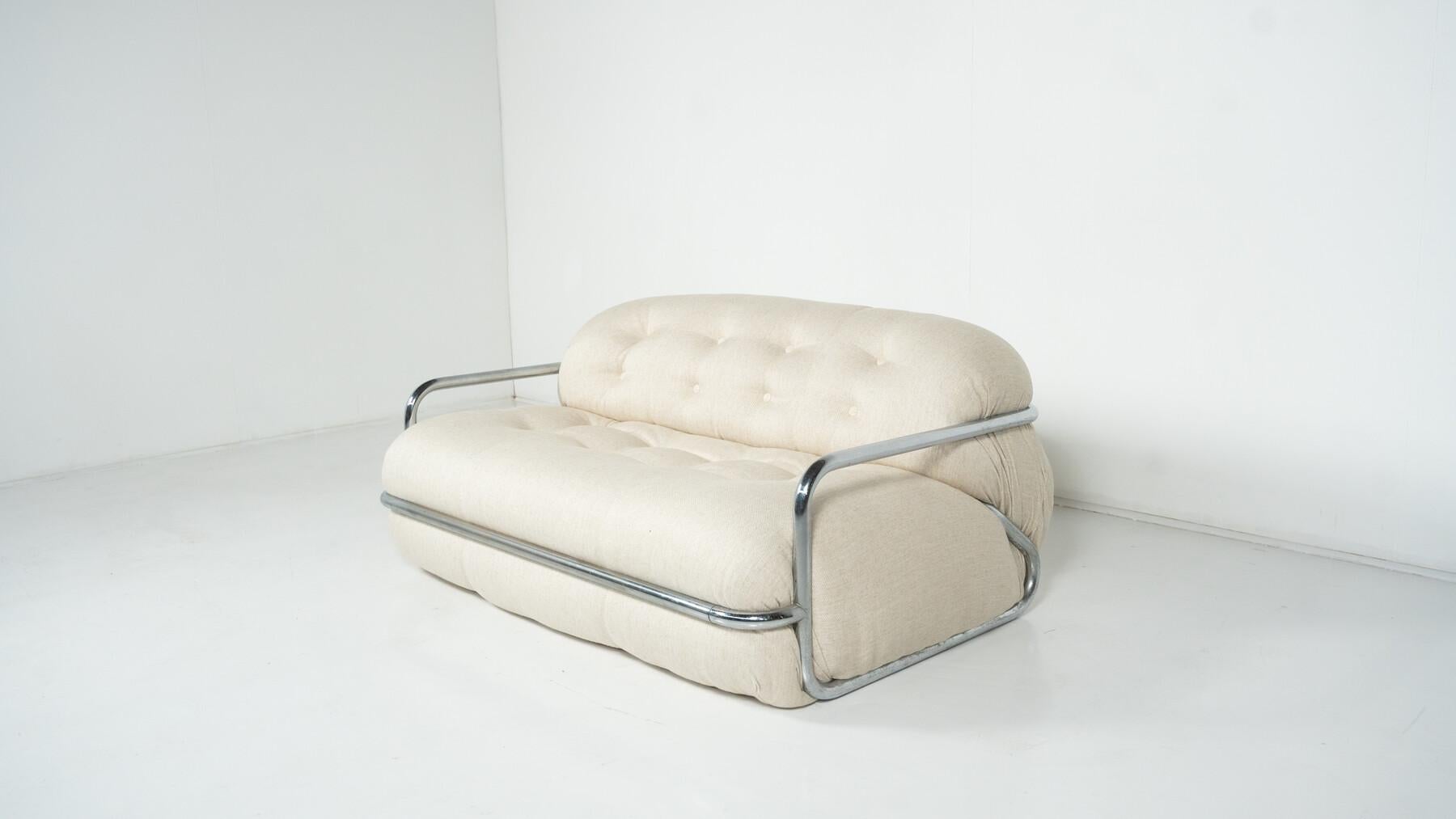 Tissu Canapé du milieu du siècle par Mario Sabot, Italie, 1970 - New Upholstery en vente