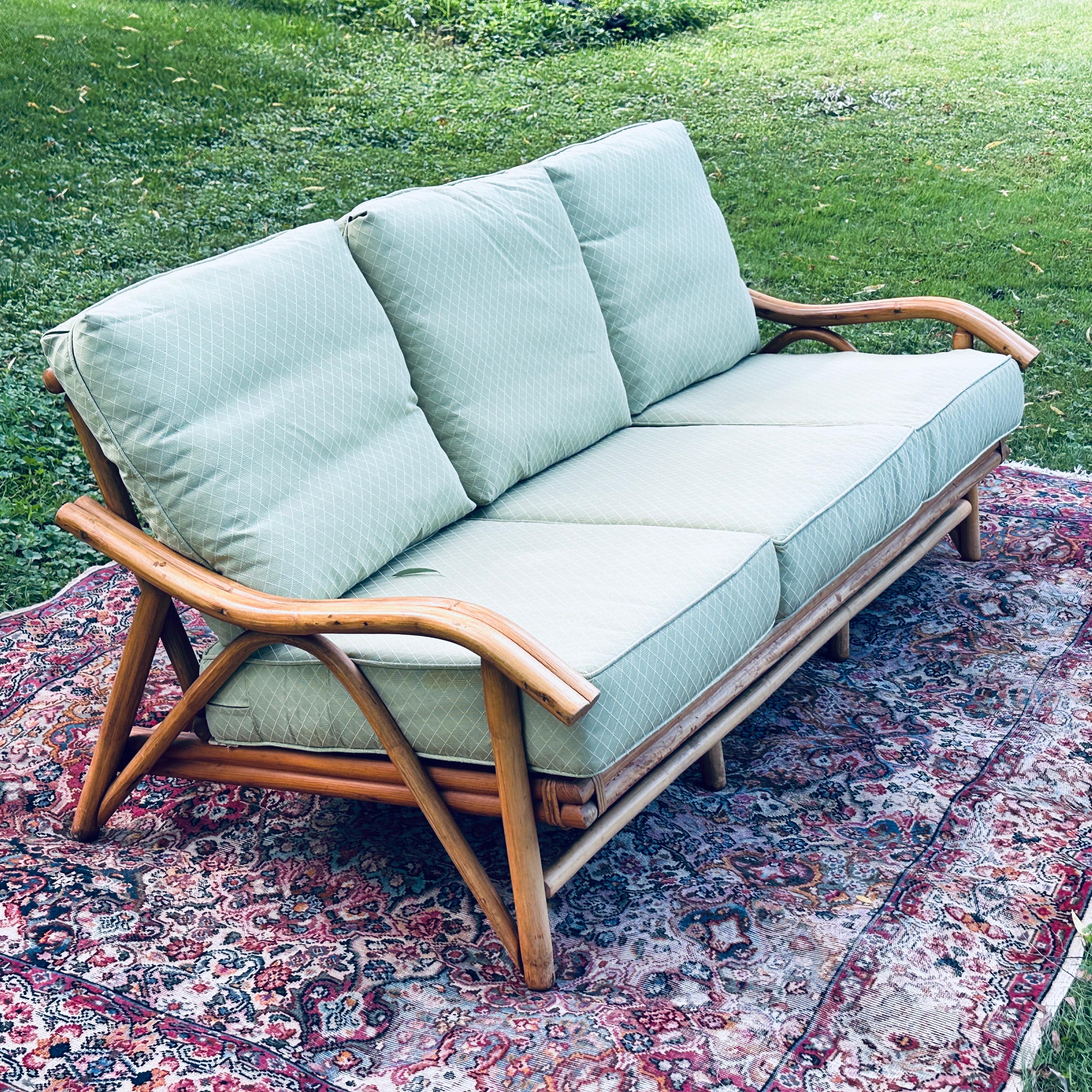 Mid-Century Sofa by Superior Reed & Rattan 1