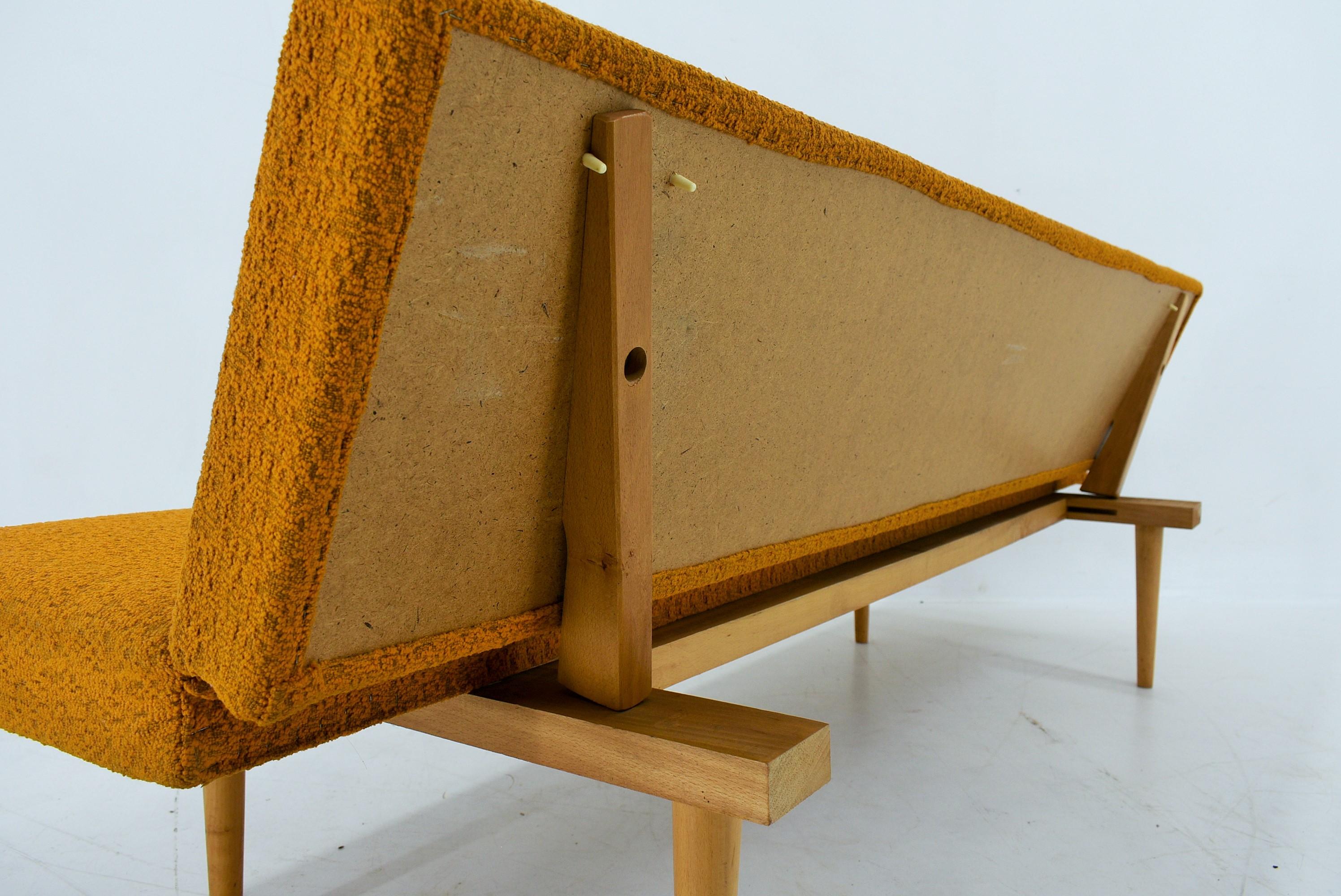 Fabric Midcentury Sofa / Daybed Designed by Miroslav Navratil, 1960s For Sale