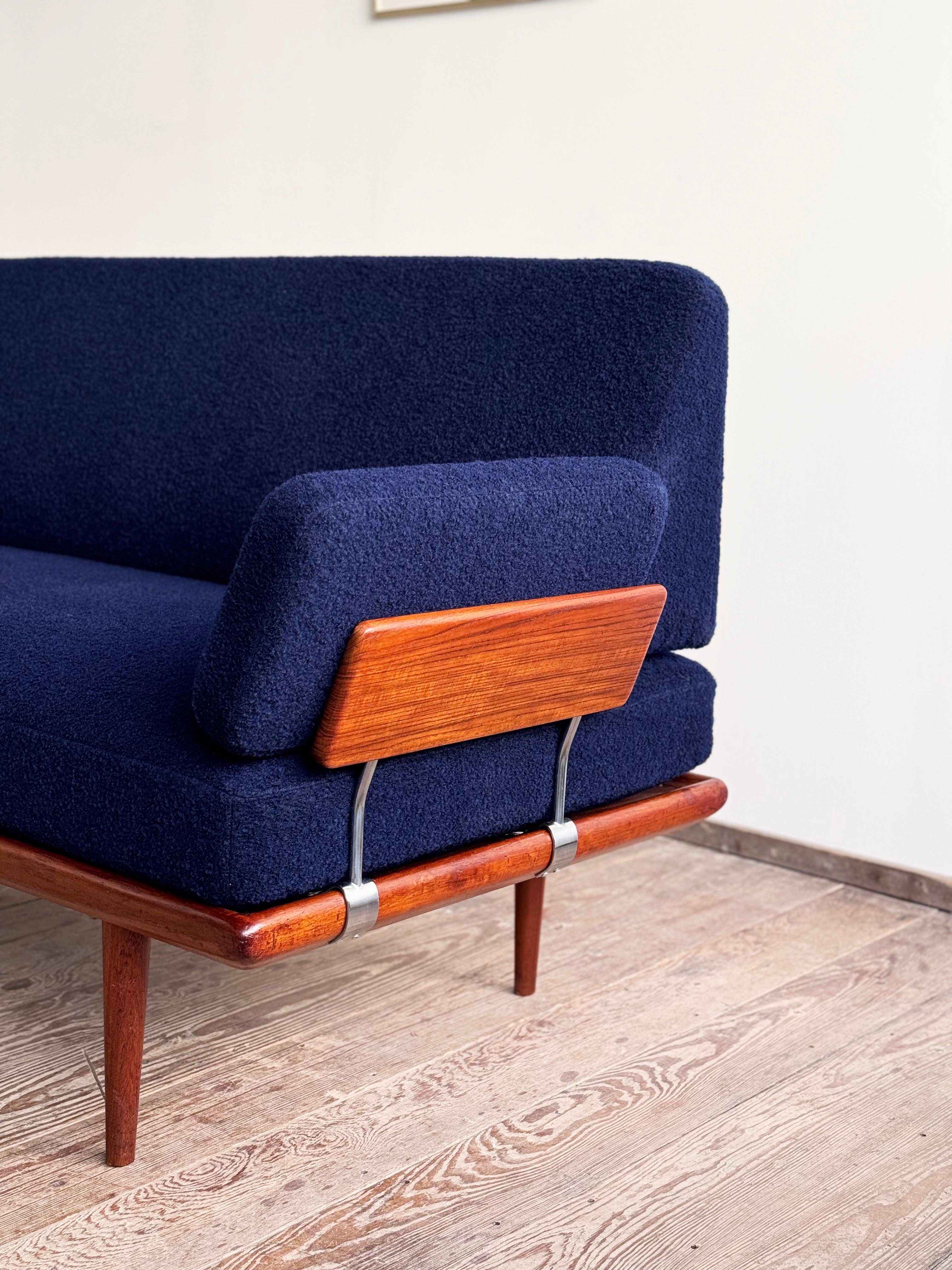 Acciaio Divano di metà secolo, Daybed Minerva di Peter Hvidt & Orla Mølgaard-Nielsen, anni '50 in vendita