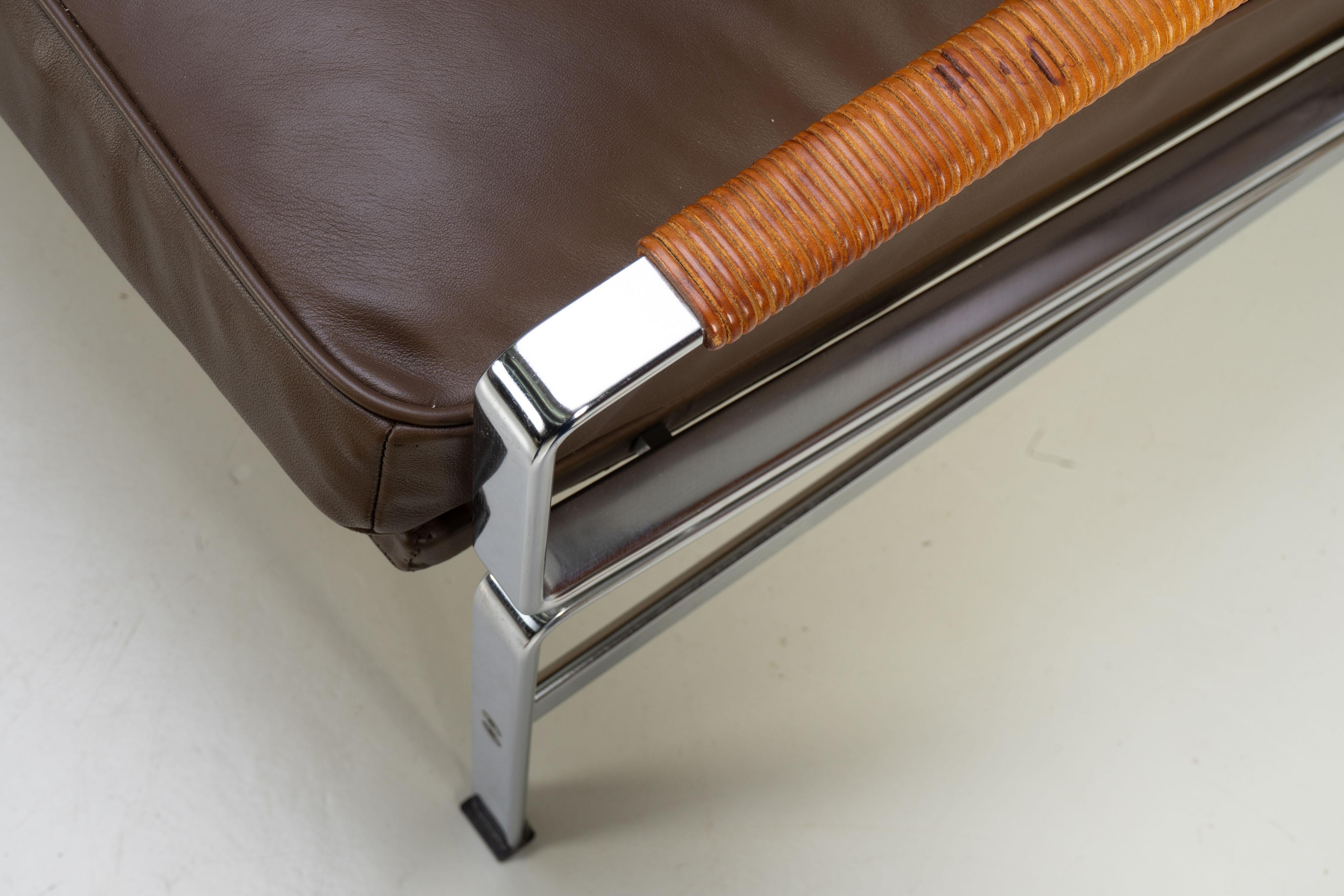 Mid-Century Sofa FK 6720 by Fabricius & Kastholm Brown Leather 4