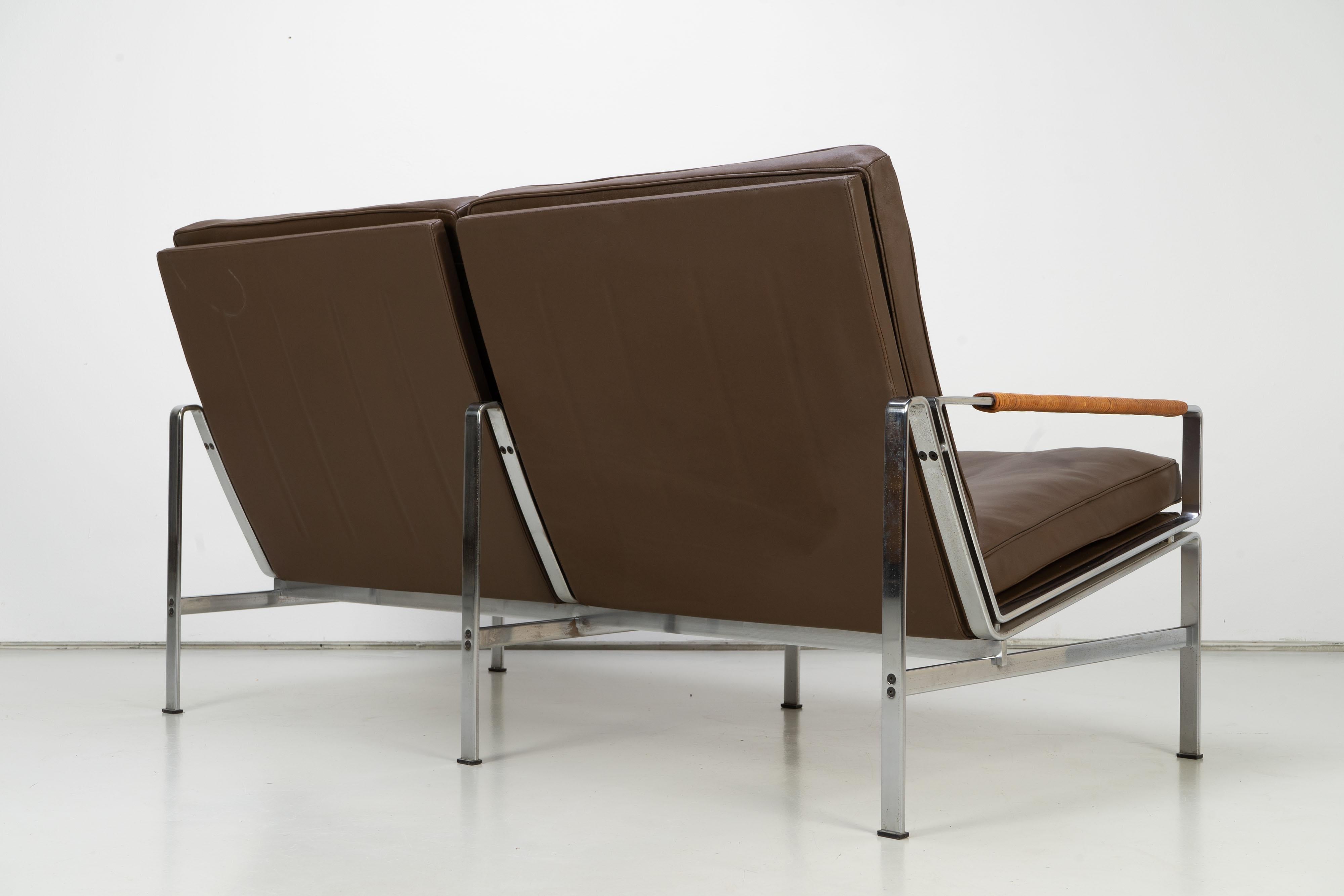 Mid-Century Sofa FK 6720 by Fabricius & Kastholm Brown Leather 5