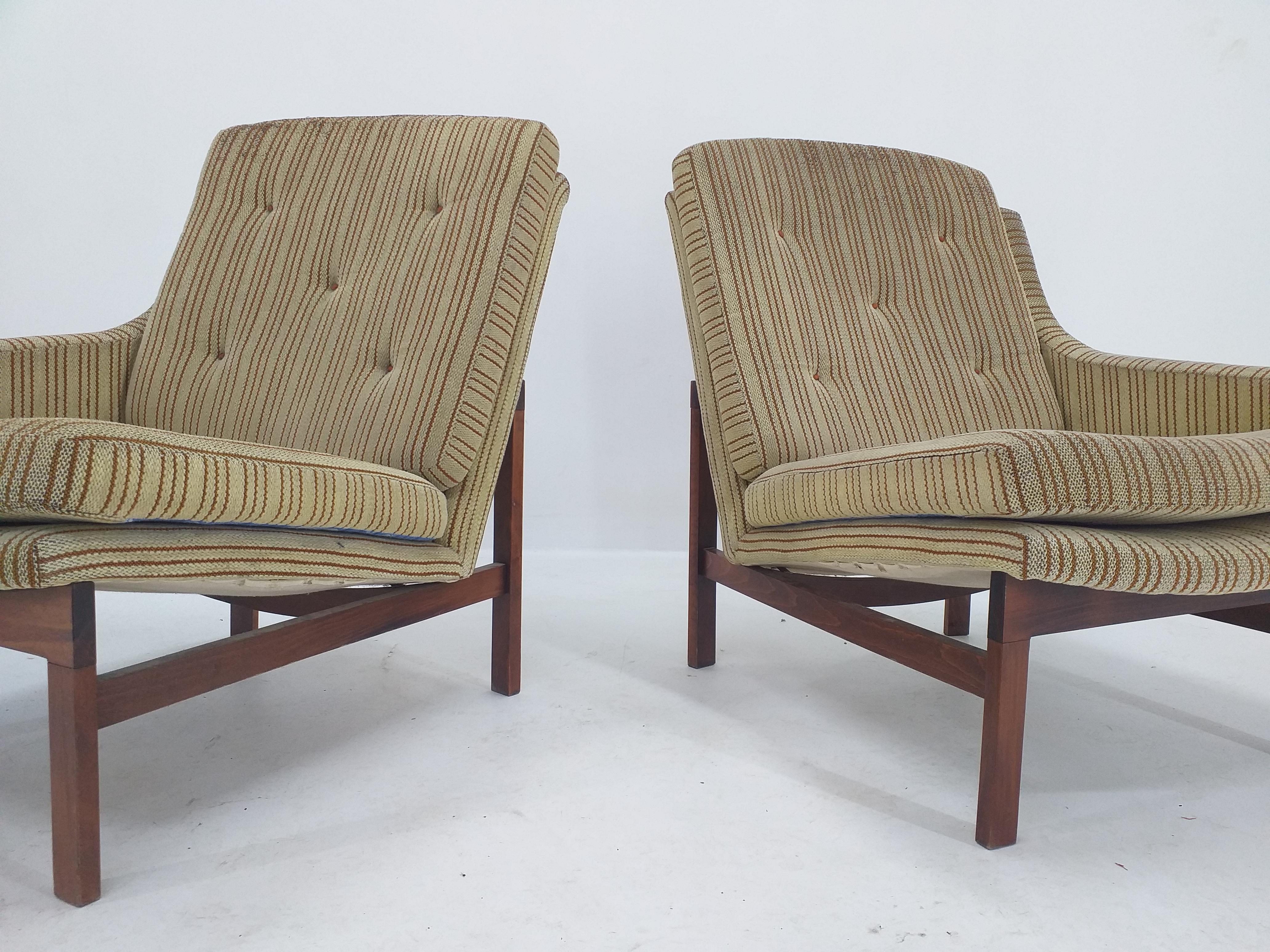 Sofá de dos sillas de mediados de siglo, Dinamarca, años 60 mediados del siglo XX en venta