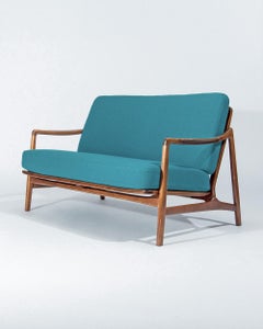 Mid Century Sofa in Beech & Wool Designed by Tove & Edvard Kindt Larsen, Danish