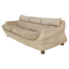 Mid-Century Sofa in Beige Leather by Stasis Salotti