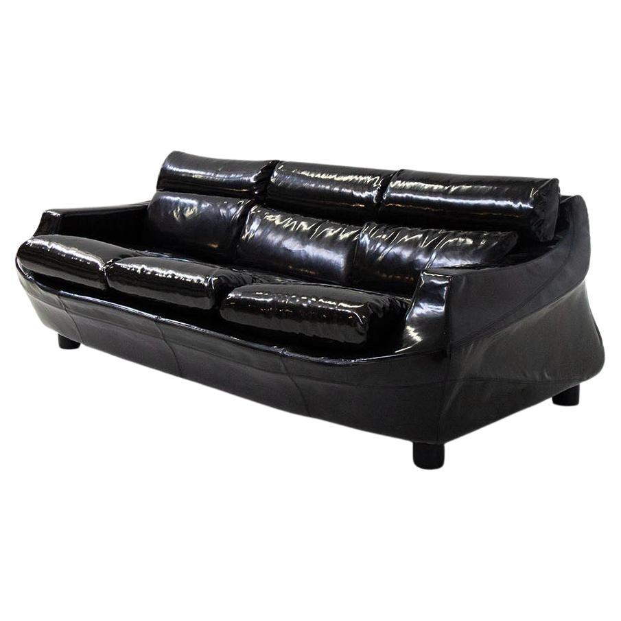 Mid-Century Sofa in black latex by Stasis Salotti For Sale at 1stDibs | latex  sofa, latex couch