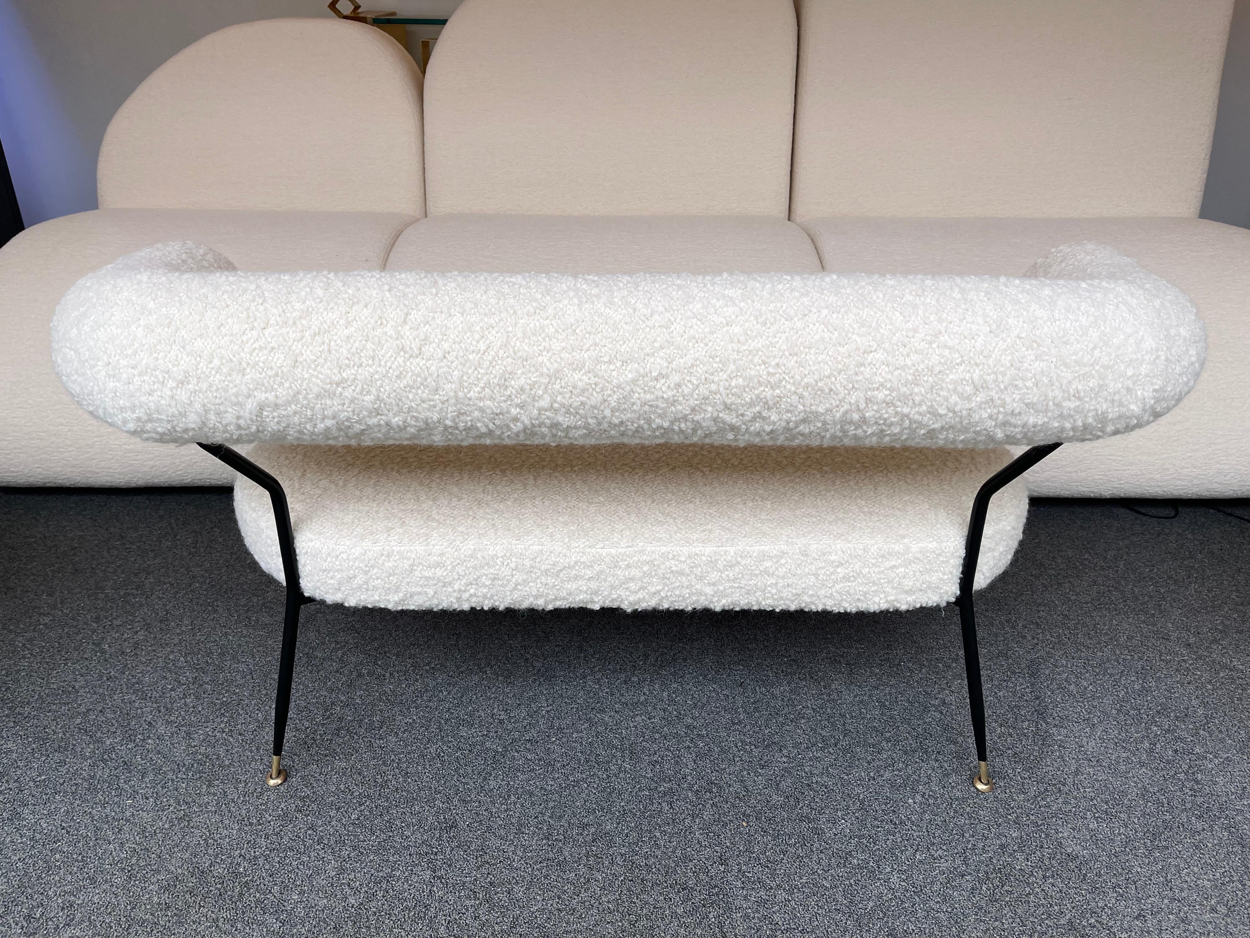 Mid Century Sofa in Bouclé Fabric by IPA Bologne, Italy, 1950s 3