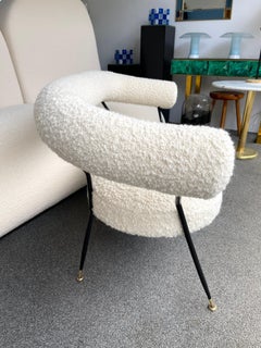 Sofa aus Boucl-Stoff aus der Mitte des Jahrhunderts von IPA Bologne, Italien, 1950er Jahre