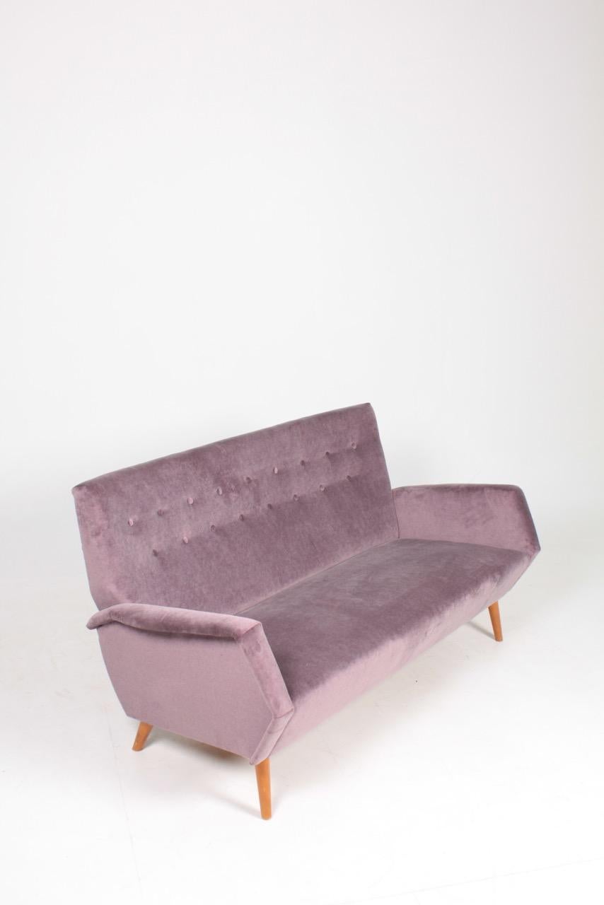 Midcentury Sofa in French Velvet by Gio Ponti, Italy, Modern Design, 1950s In Good Condition In Lejre, DK