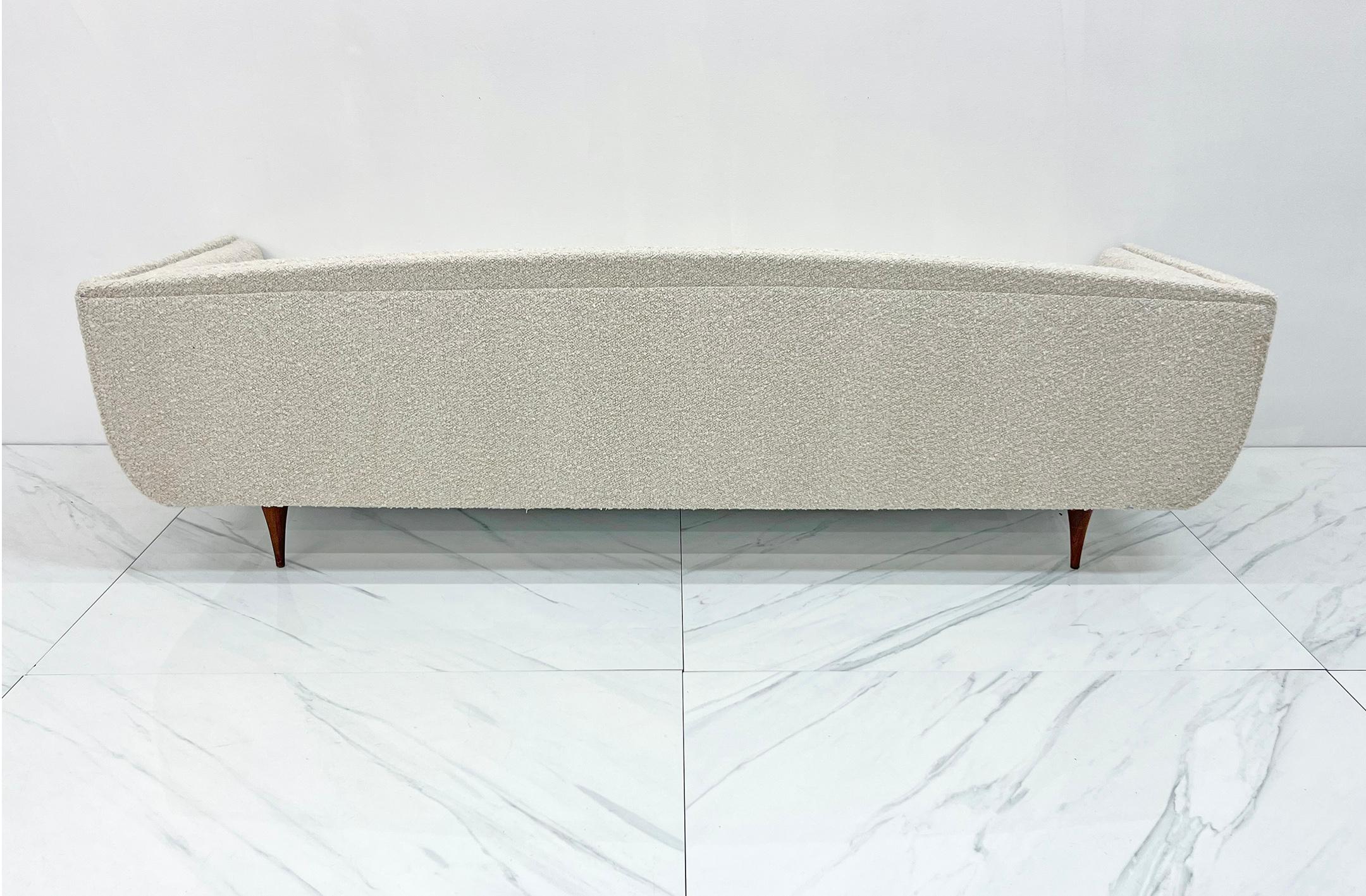 Mid-20th Century Mid-Century Sofa in Oatmeal Belgian Boucle Attributed to William Hinn
